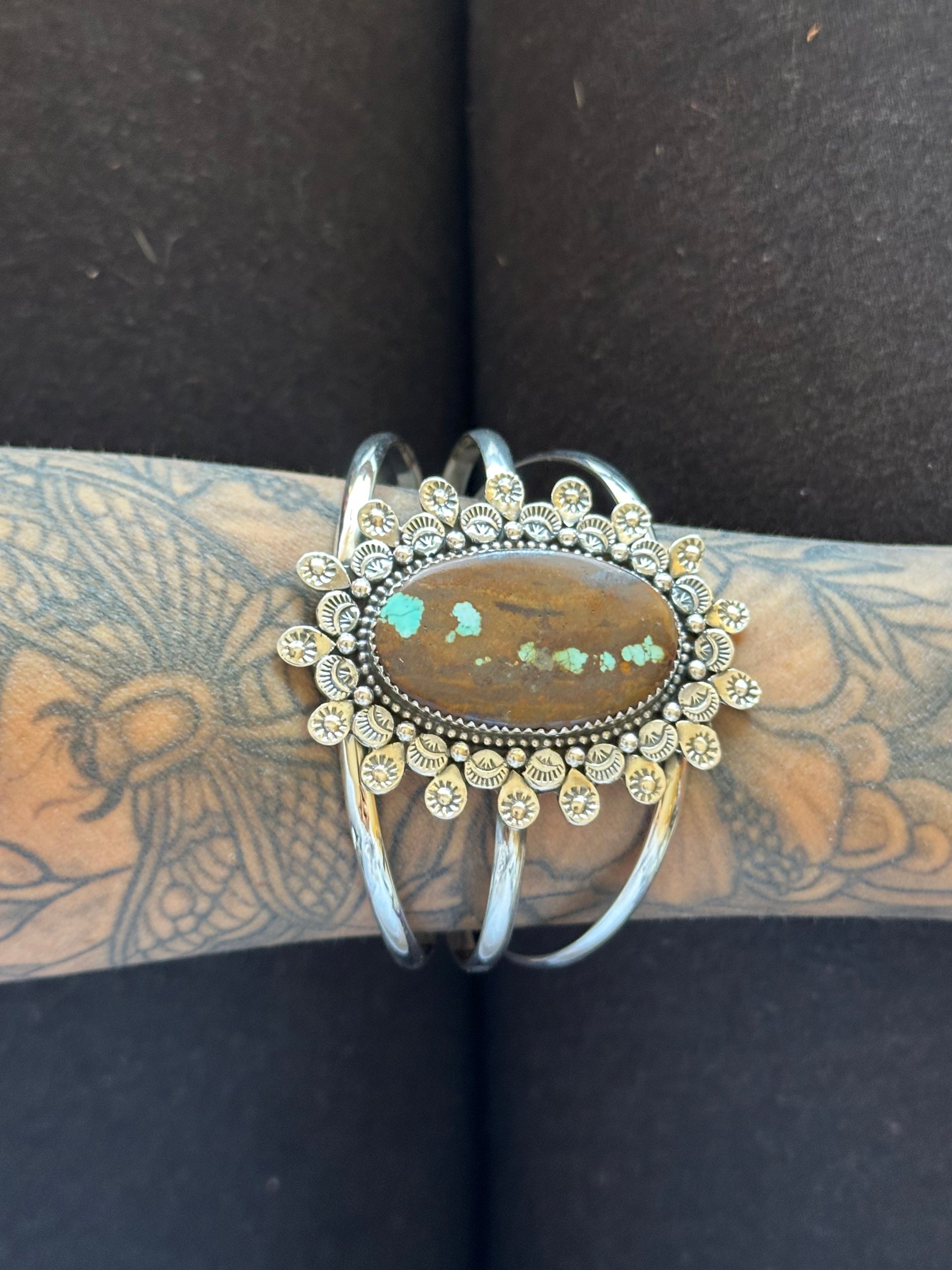 Southwest Made #8 Turquoise & Sterling Silver Cuff Bracelet