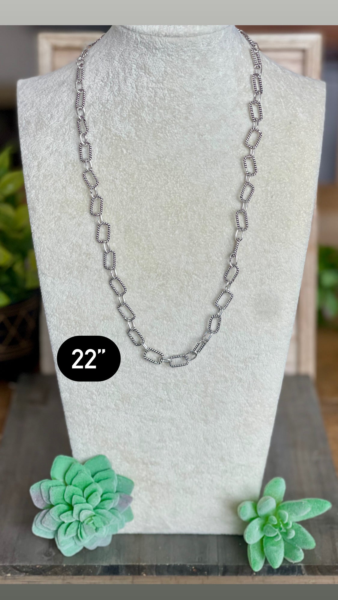 Southwest Handmade Sterling Silver 22 Inch Chain Necklace