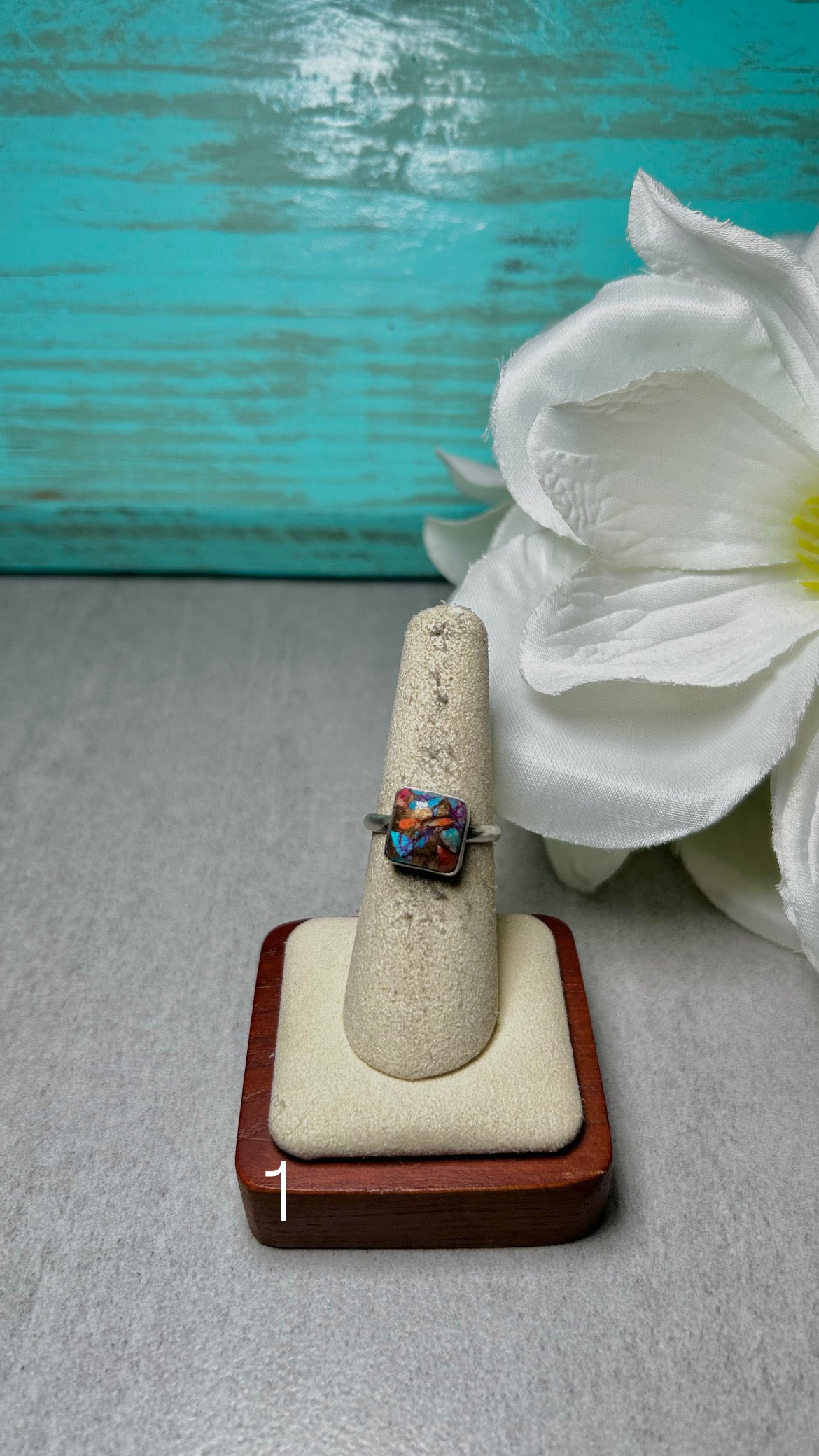 Navajo Made Mohave Turquoise & Sterling Silver Ring