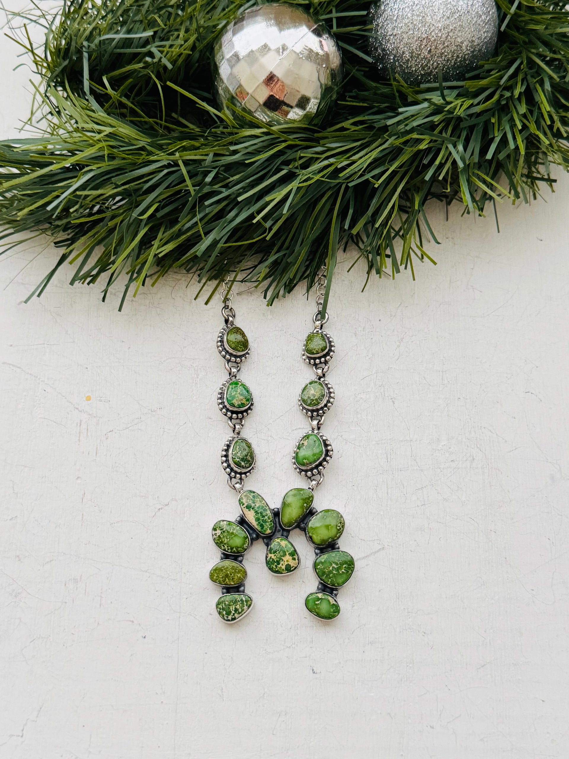 TTD Sonoran Gold Turquoise & Sterling Silver Squash Naja Necklace