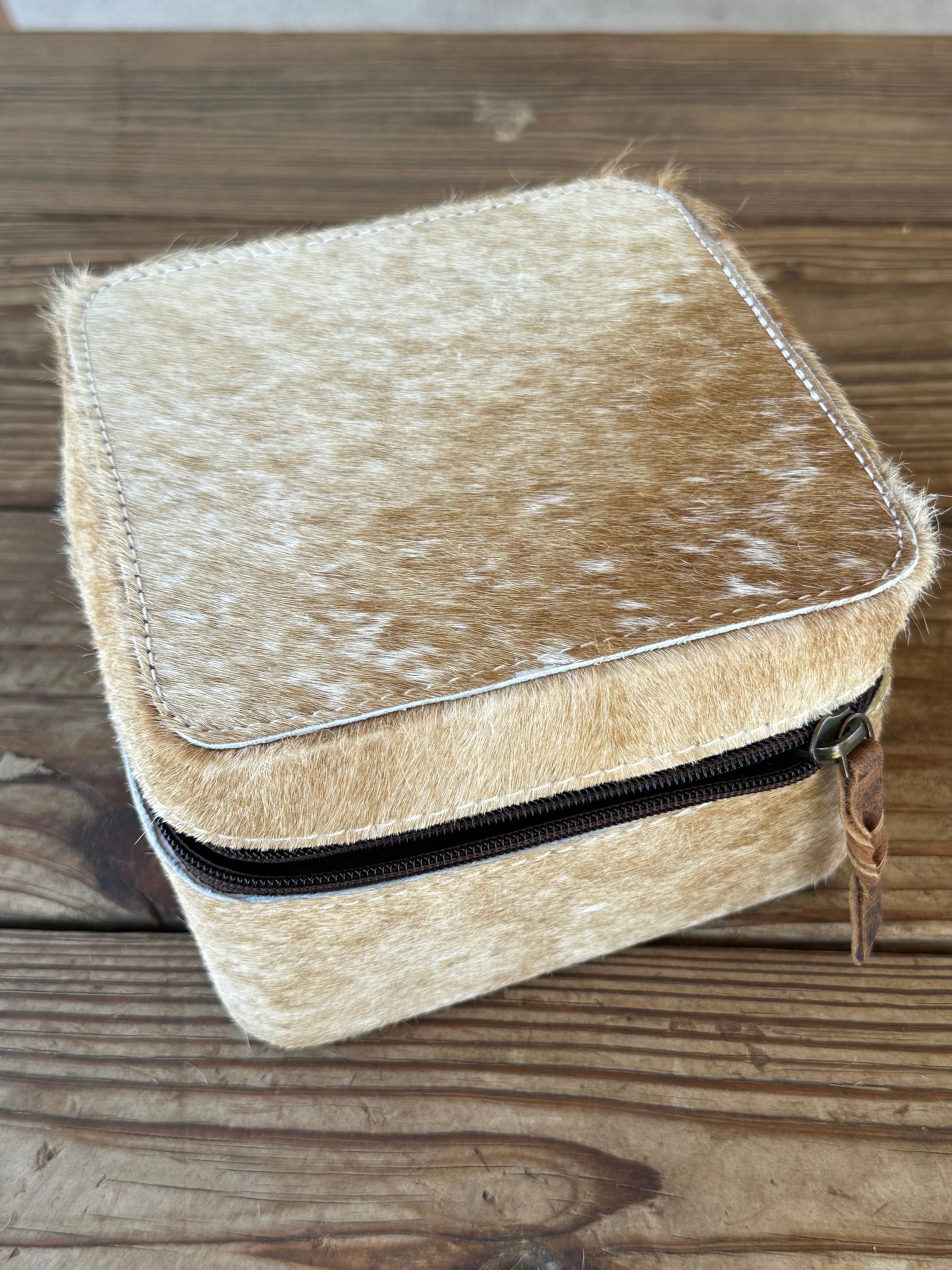 Genuine Leather Cowhide Jewelry Box