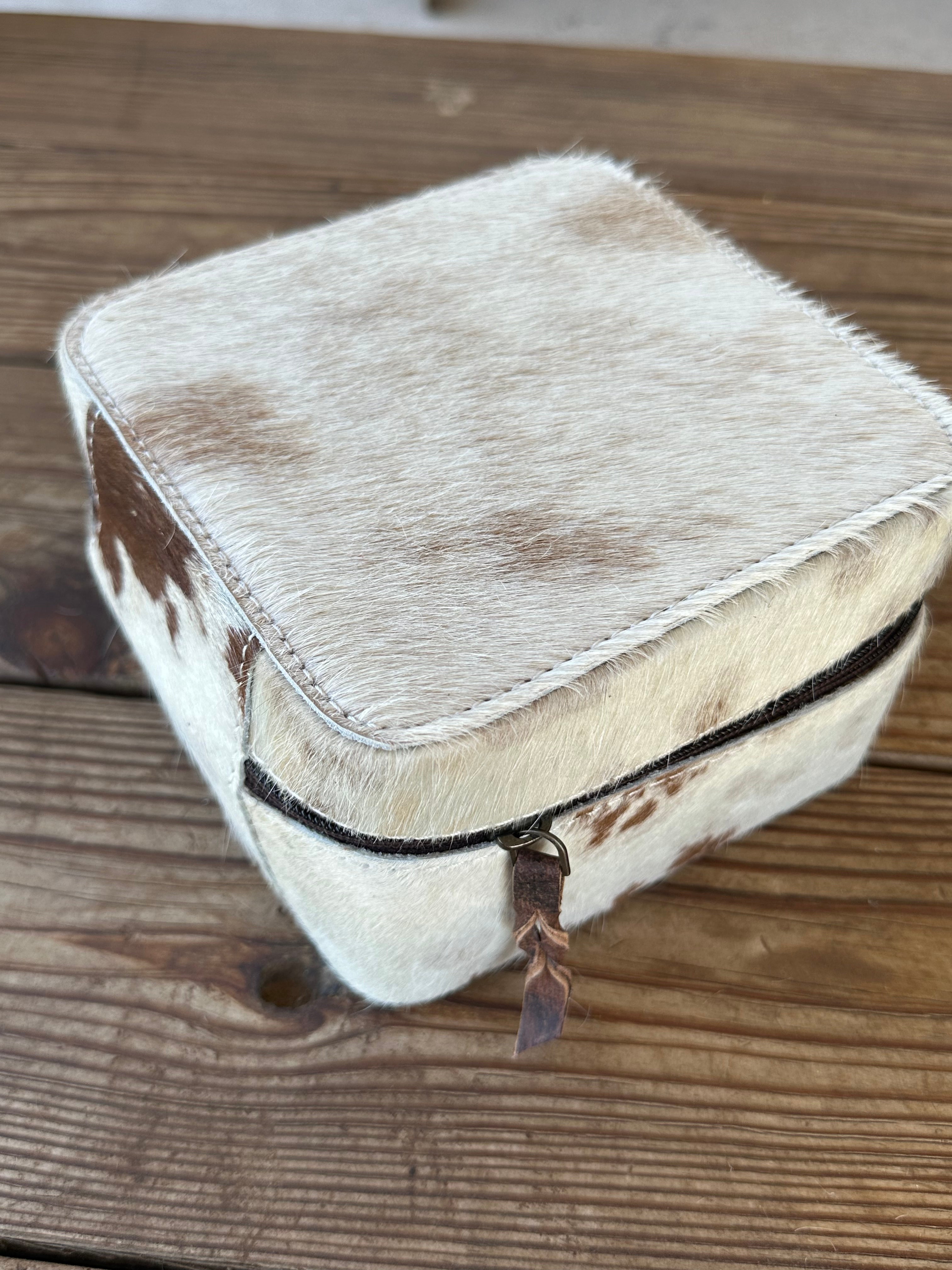 Genuine Leather Cowhide Jewelry Box