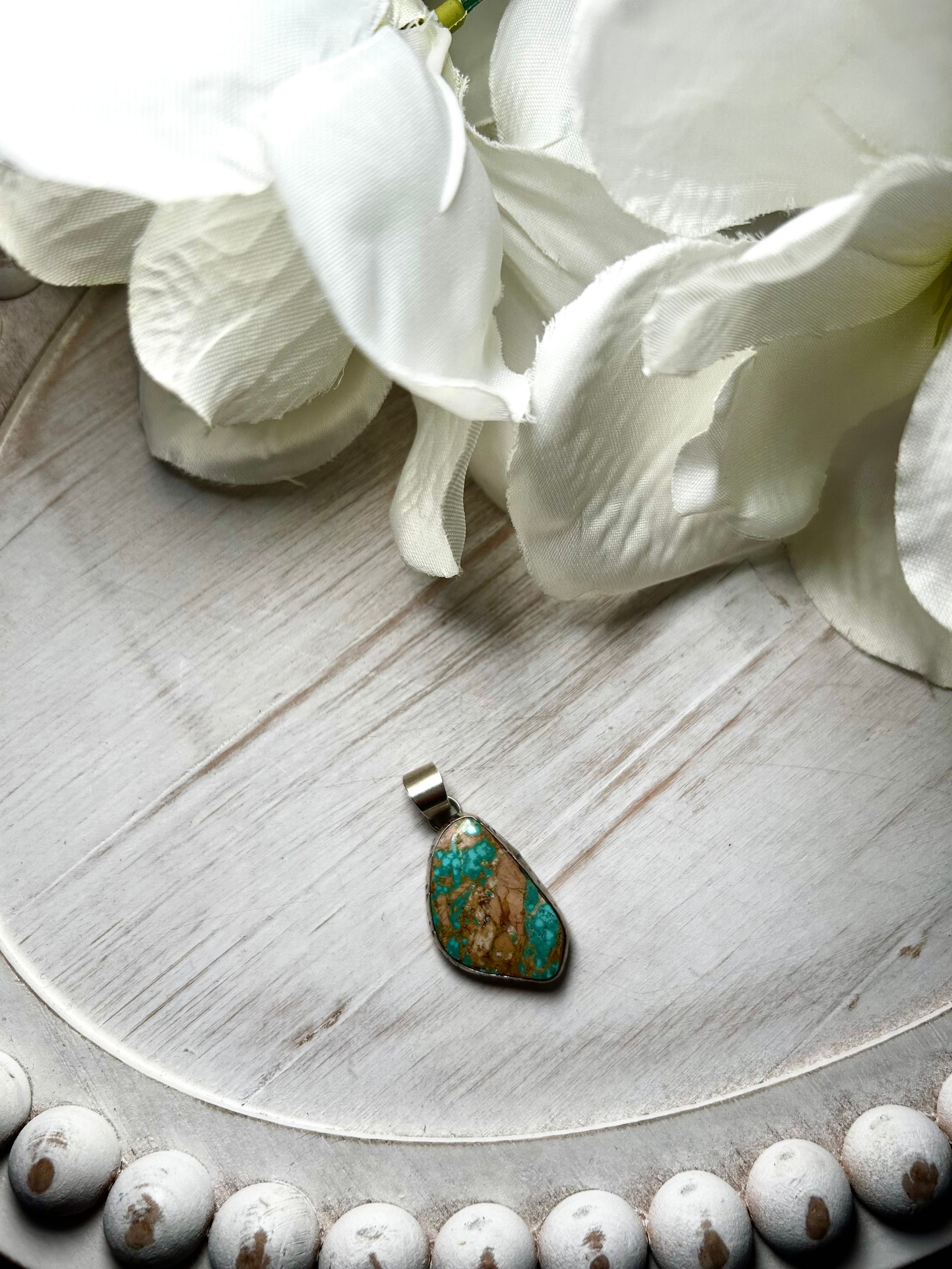 Navajo Made Royston Turquoise & Sterling Silver Pendant