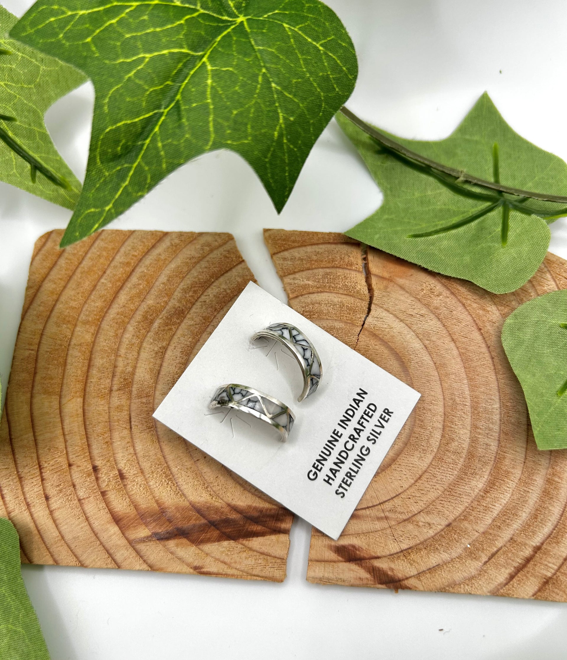 Navajo Made Houlite & Sterling Silver Post Earrings