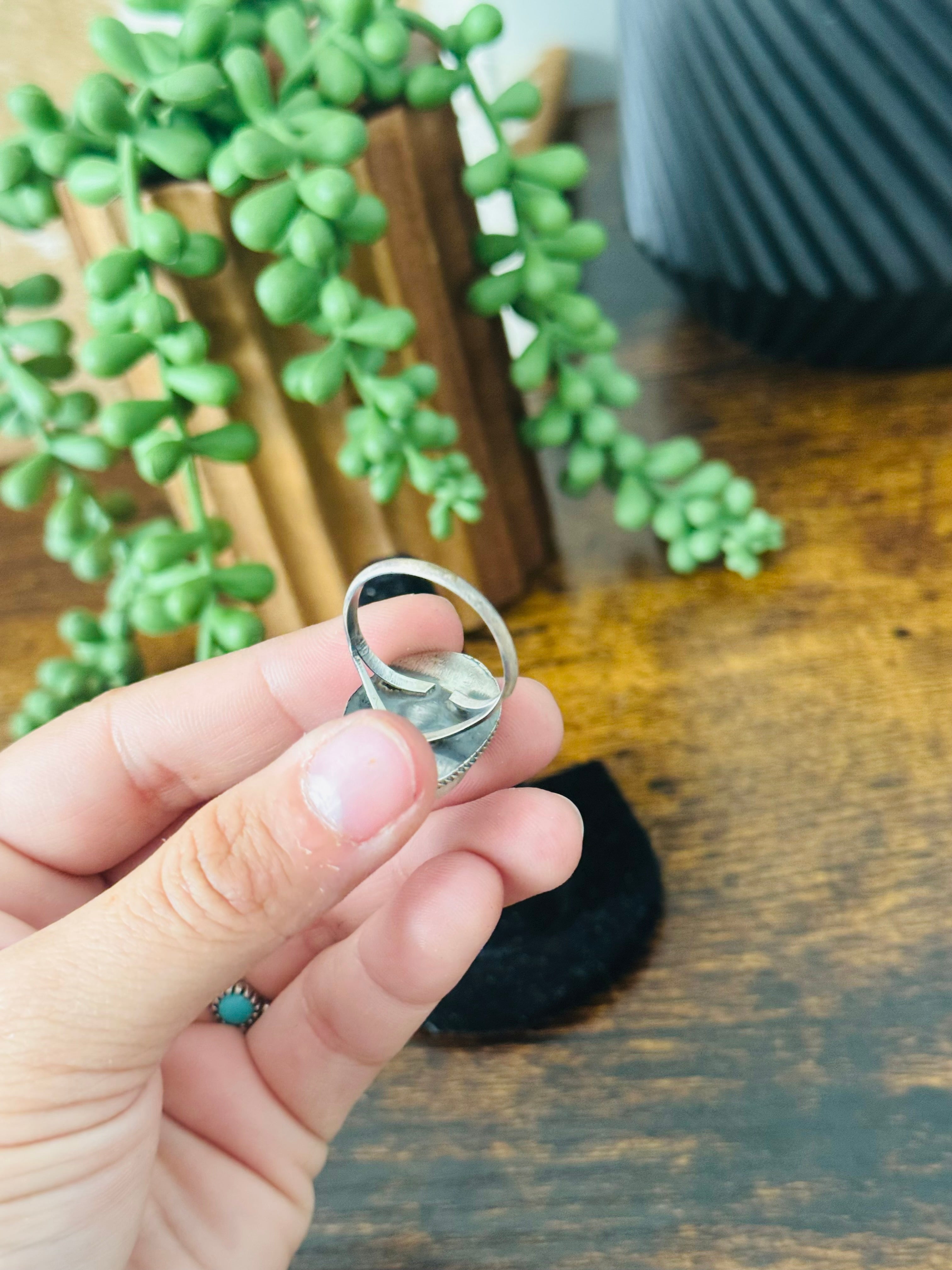 Navajo Made Lapis & Sterling Silver Ring