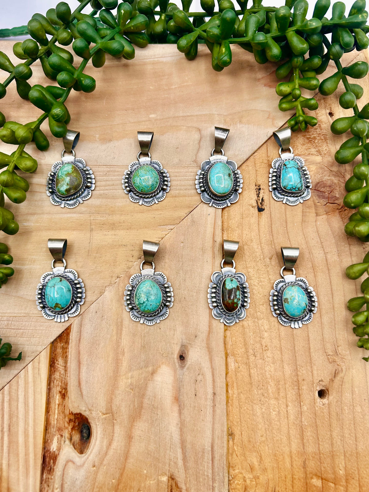 Dave Skeets Kingman Turquoise & Sterling Silver Pendant
