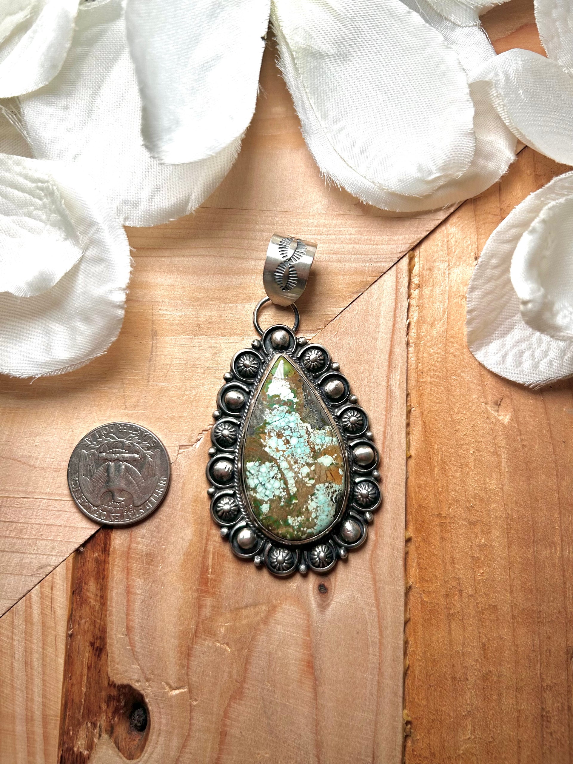 Jackson Hoskie Carico Lake Turquoise & Sterling Silver Pendant