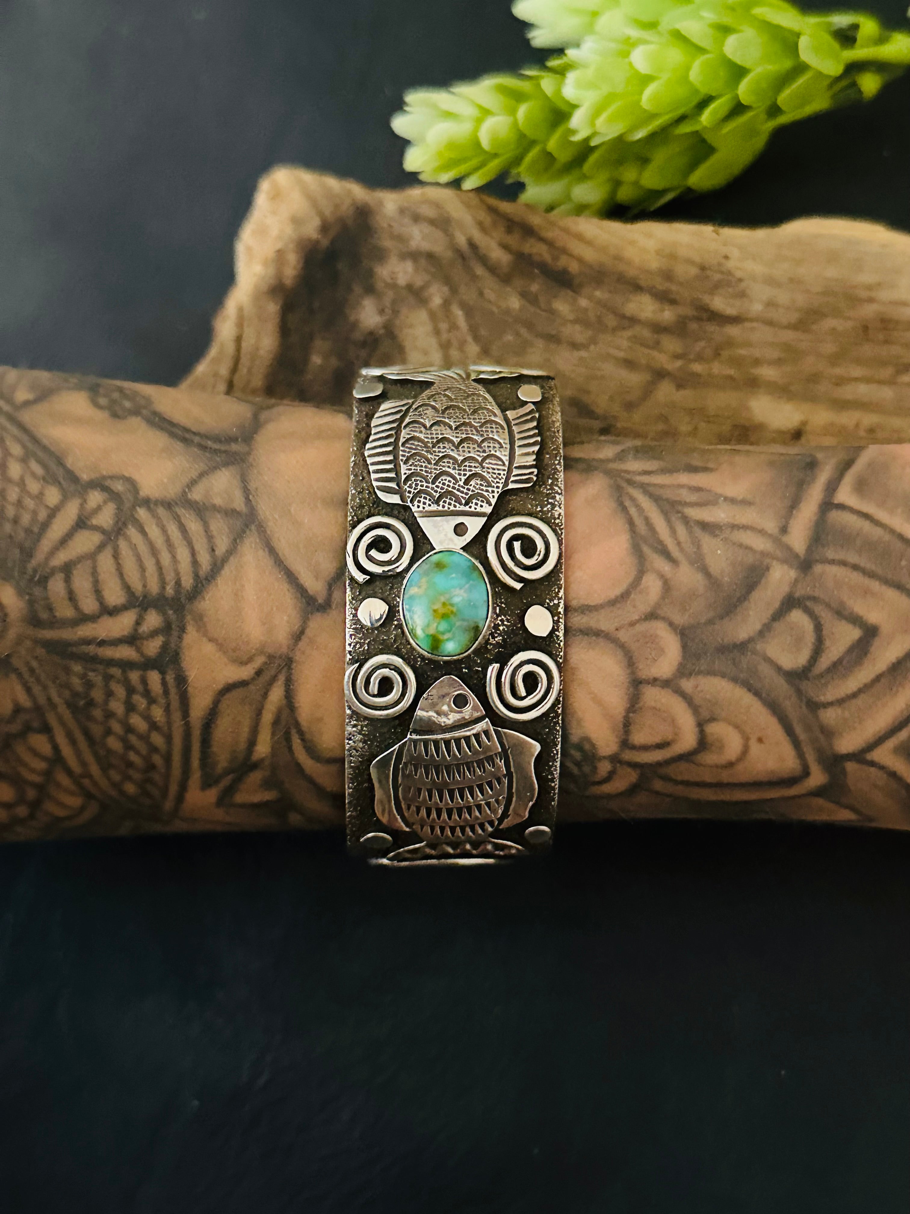 Alex Sanchez Sonoran Mountain Turquoise & Sterling Silver Cuff Bracelet