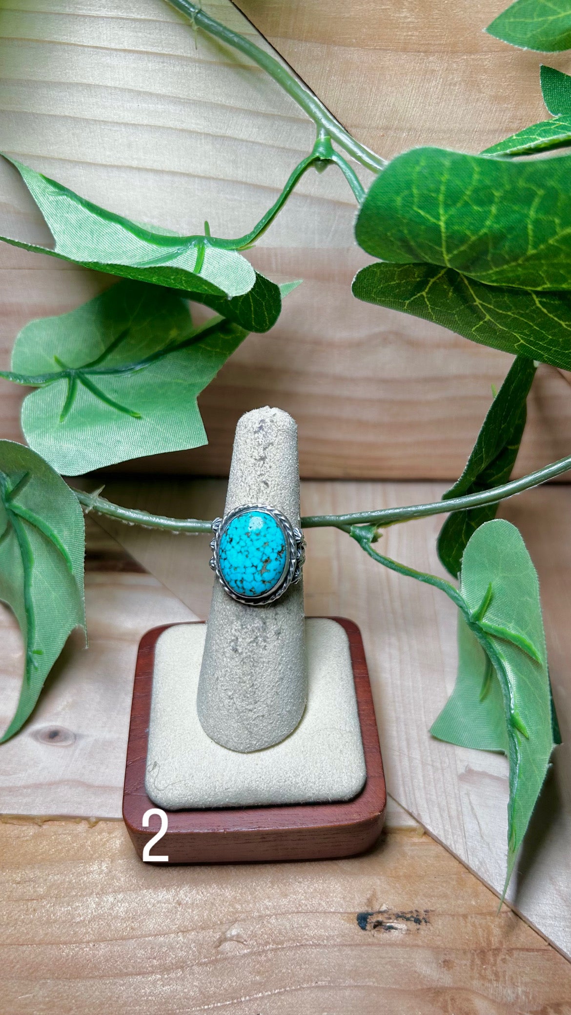 Navajo Made Birds Eye  Kingman Turquoise & Sterling Sliver Cluster Ring