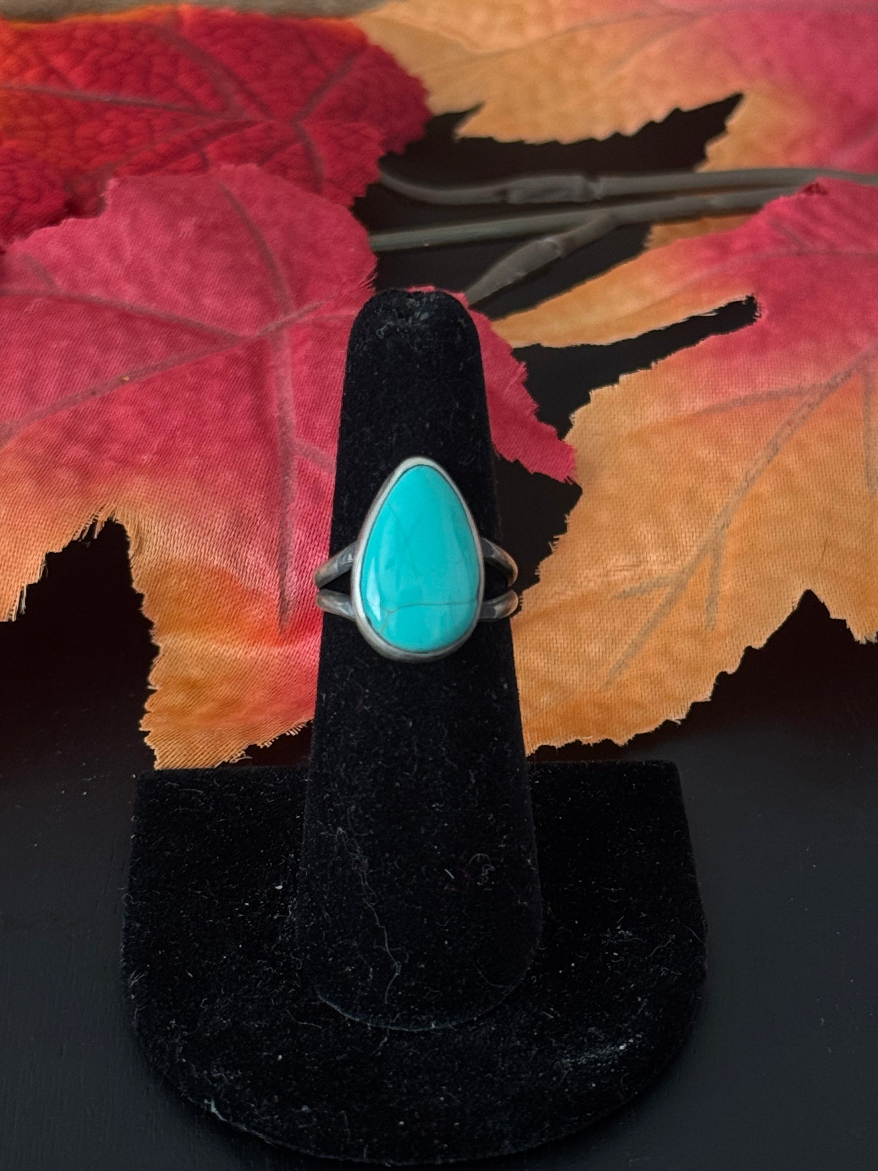 Navajo Made Royston Turquoise & Sterling Silver Ring