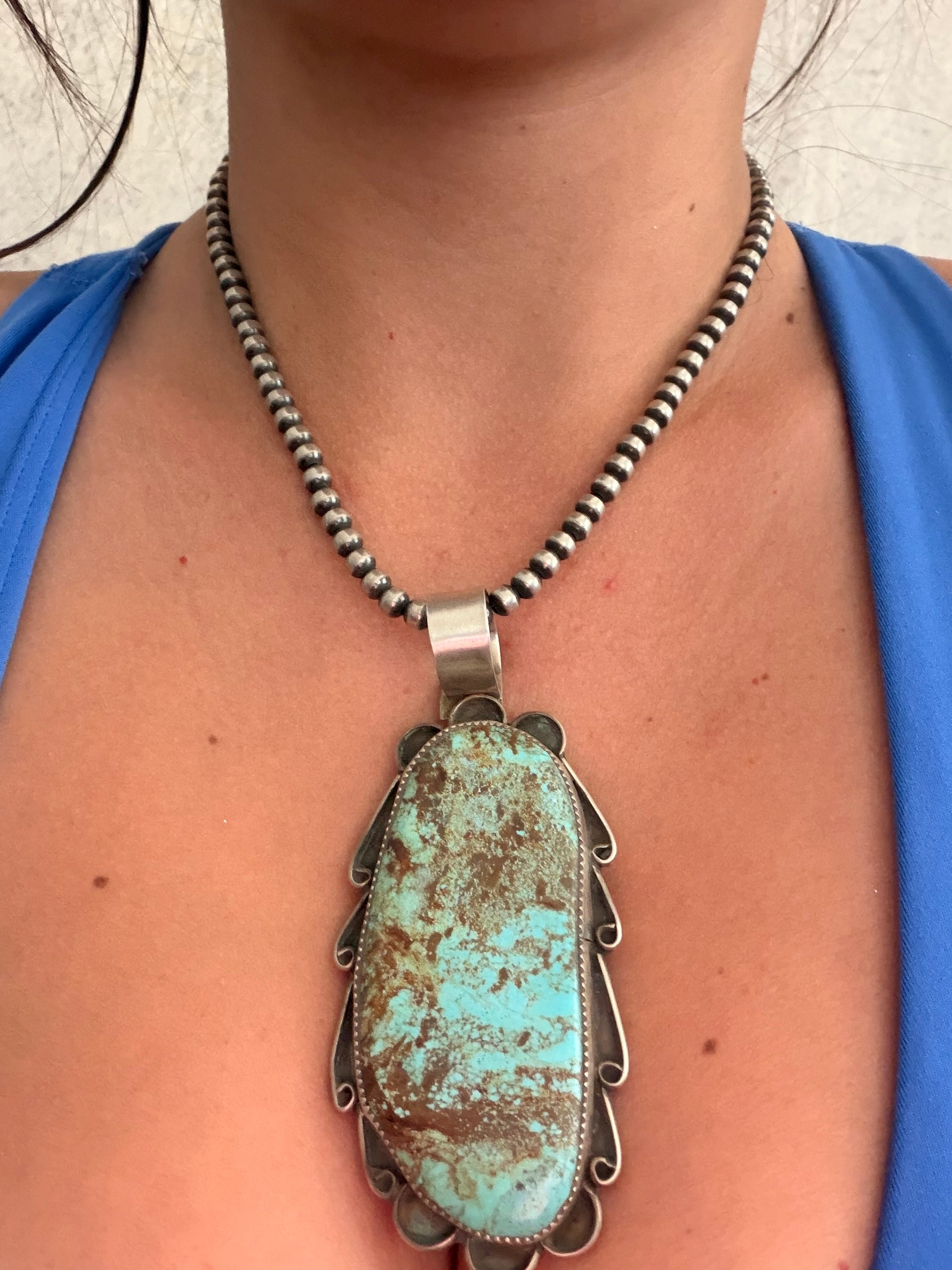 Juanita Jake Mine 8 Turquoise & Sterling Silver Pendant