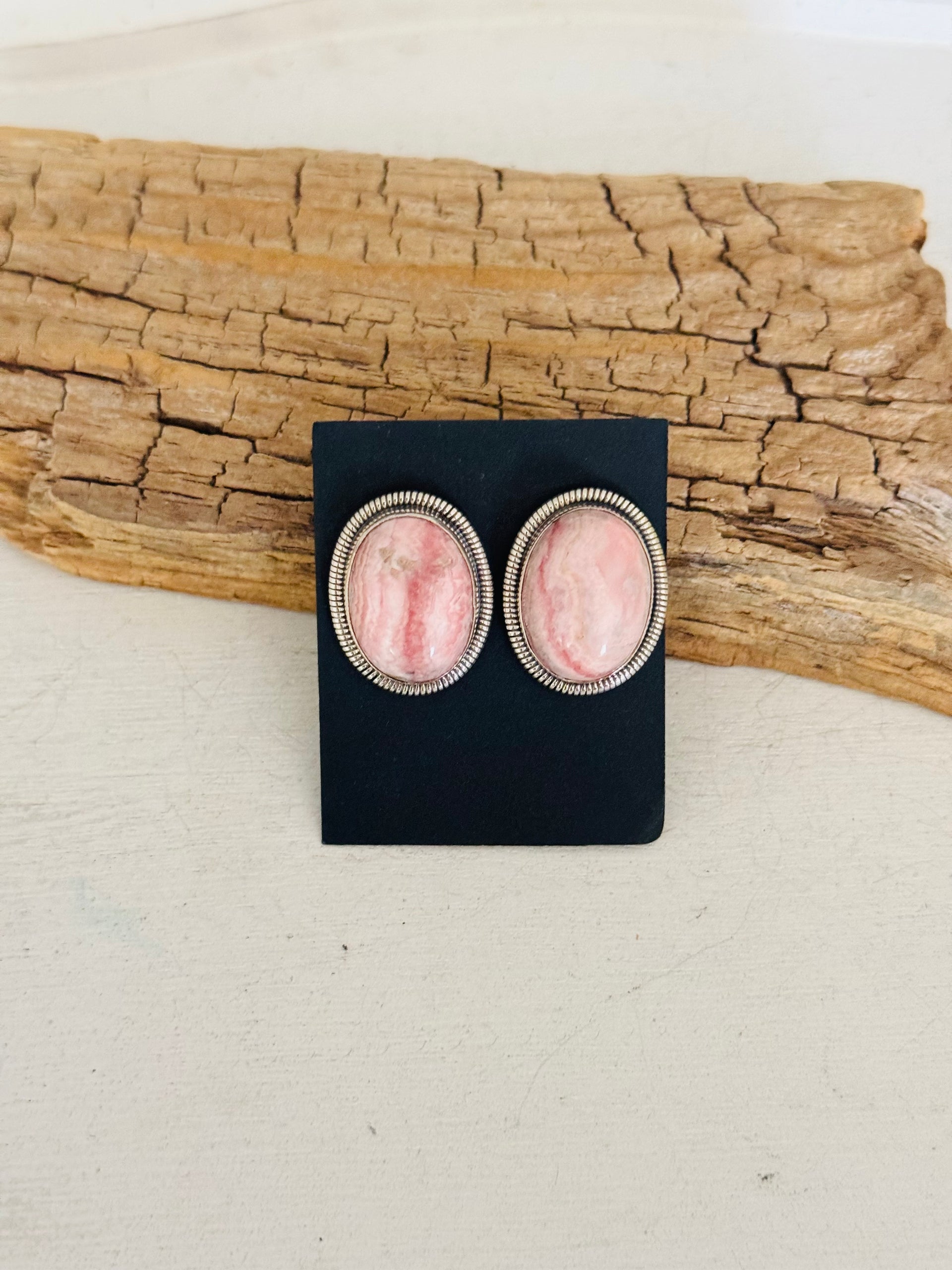 Wydell Billie Rhodochrosite & Sterling Silver Post Earrings