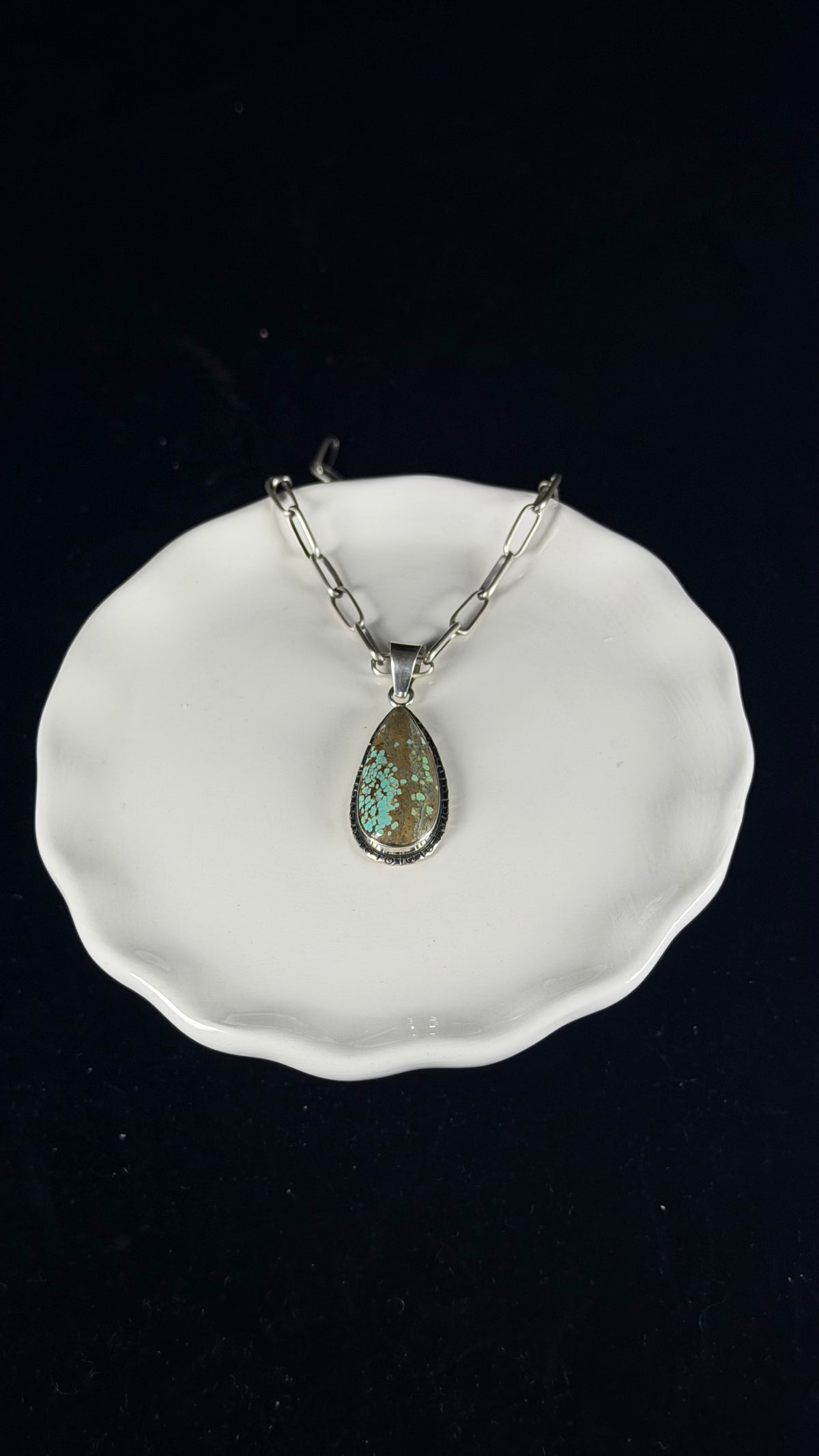 Navajo Made Mine 8 Turquoise & Sterling Silver Pendant