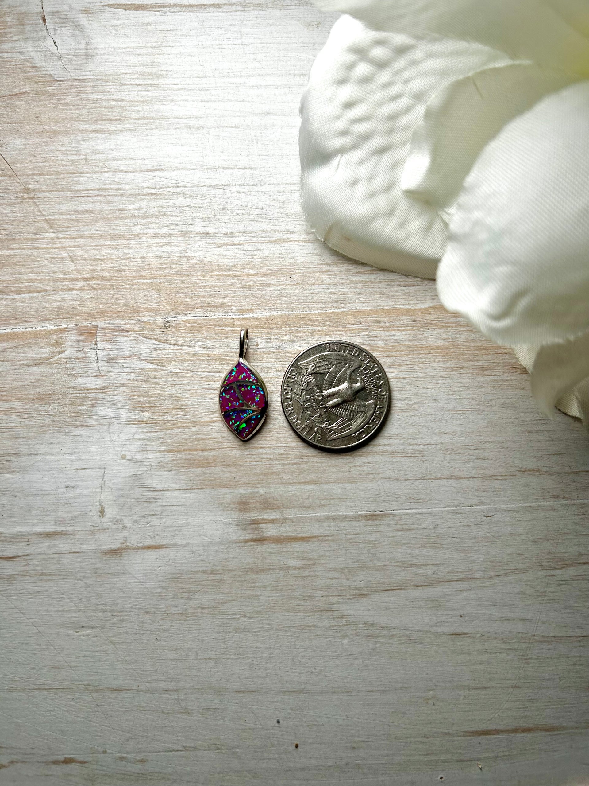 Navajo Made Opal & Sterling Silver Pendant