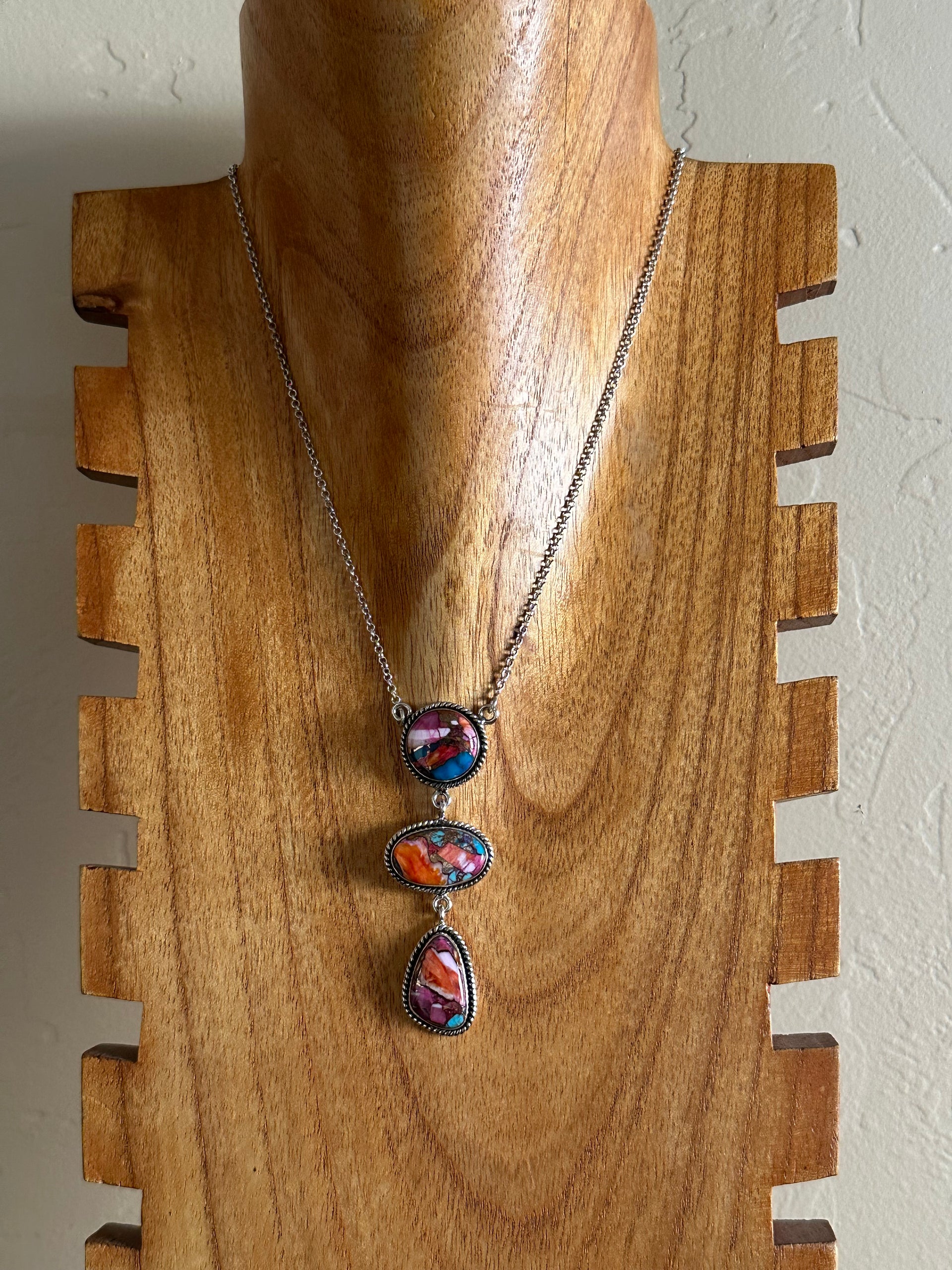 Southwest Made Mohave Turquoise & Sterling Silver Necklace