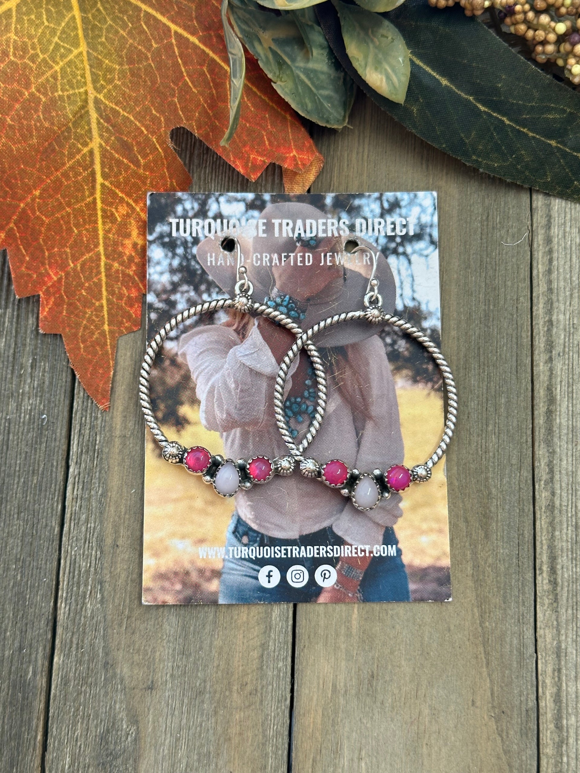 Southwest Handmade Multi Stone & Sterling Silver Dangle Earrings