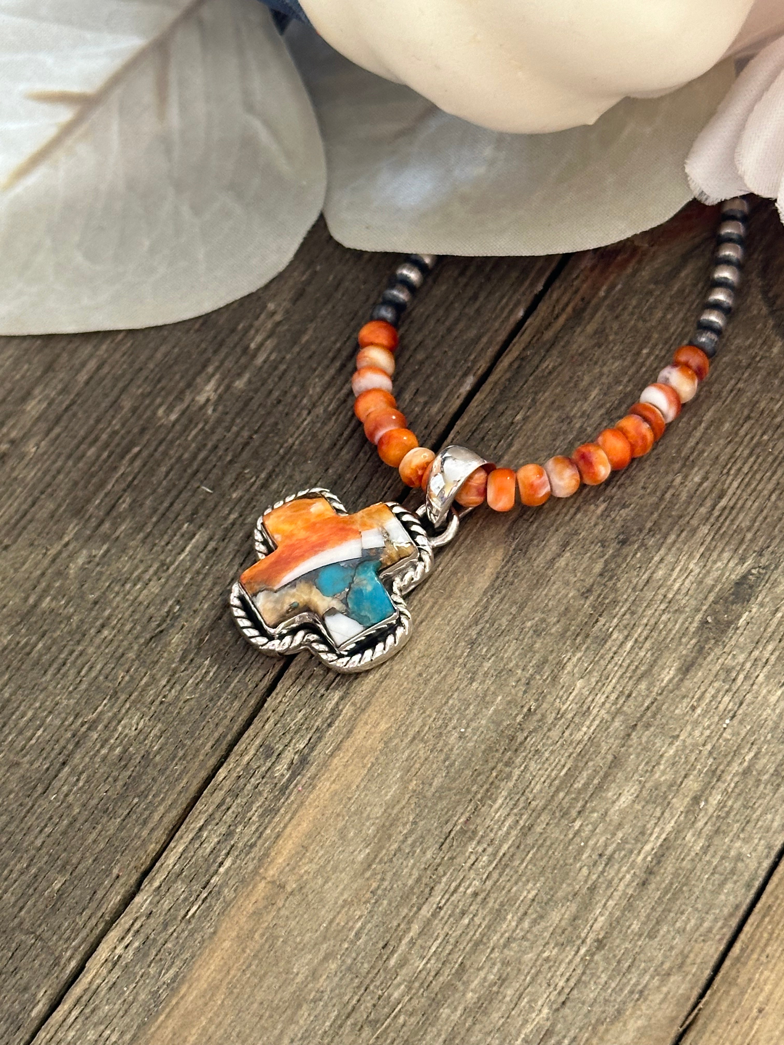 Southwest Handmade Mohave Turquoise & Sterling Silver Pendant