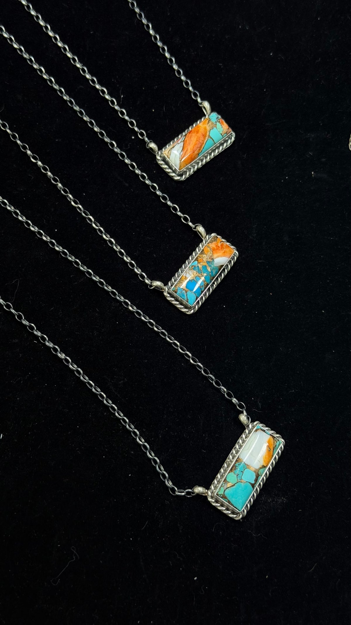 Augustine Largo Mohave Turquoise Composite & Sterling Silver Bar Necklace