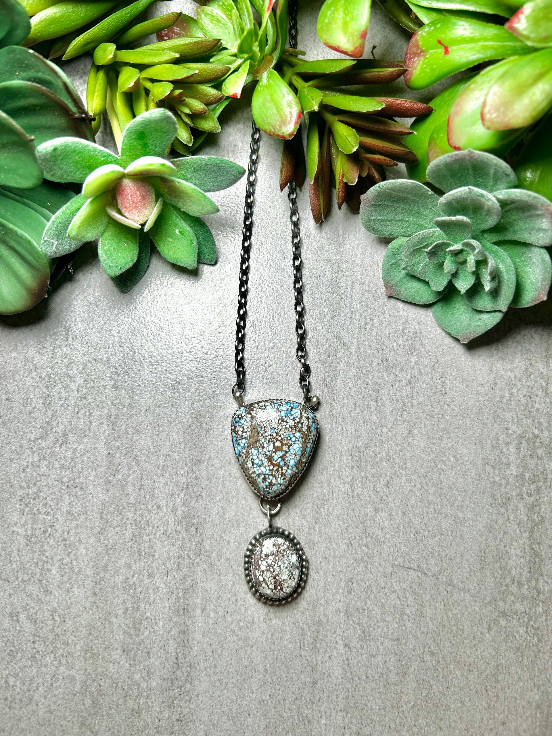 Tia Long Golden Hill Turquoise & Sterling Silver Necklace