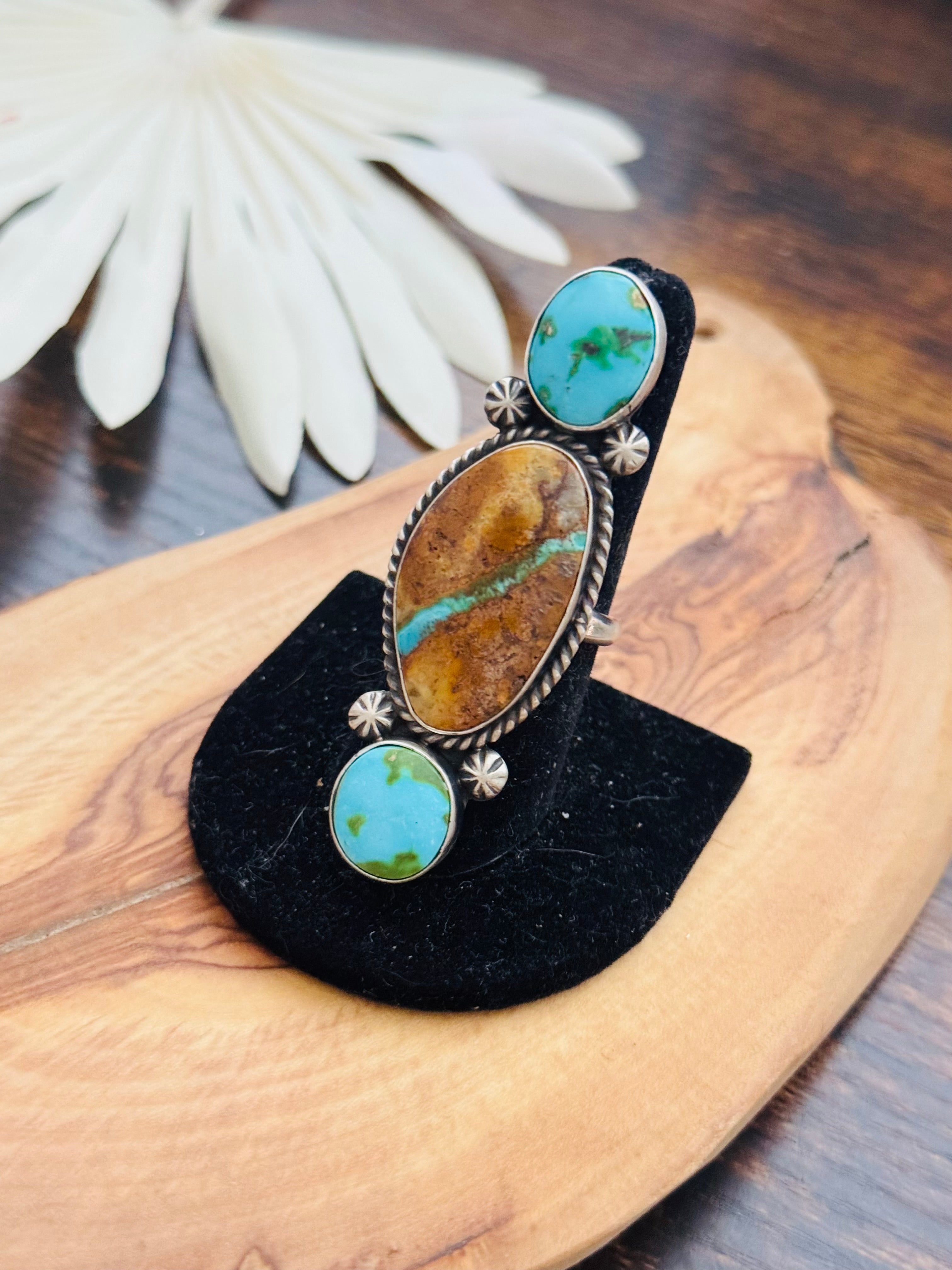 Alfred Martinez Multi Turquoise & Sterling Silver Adjustable Ring