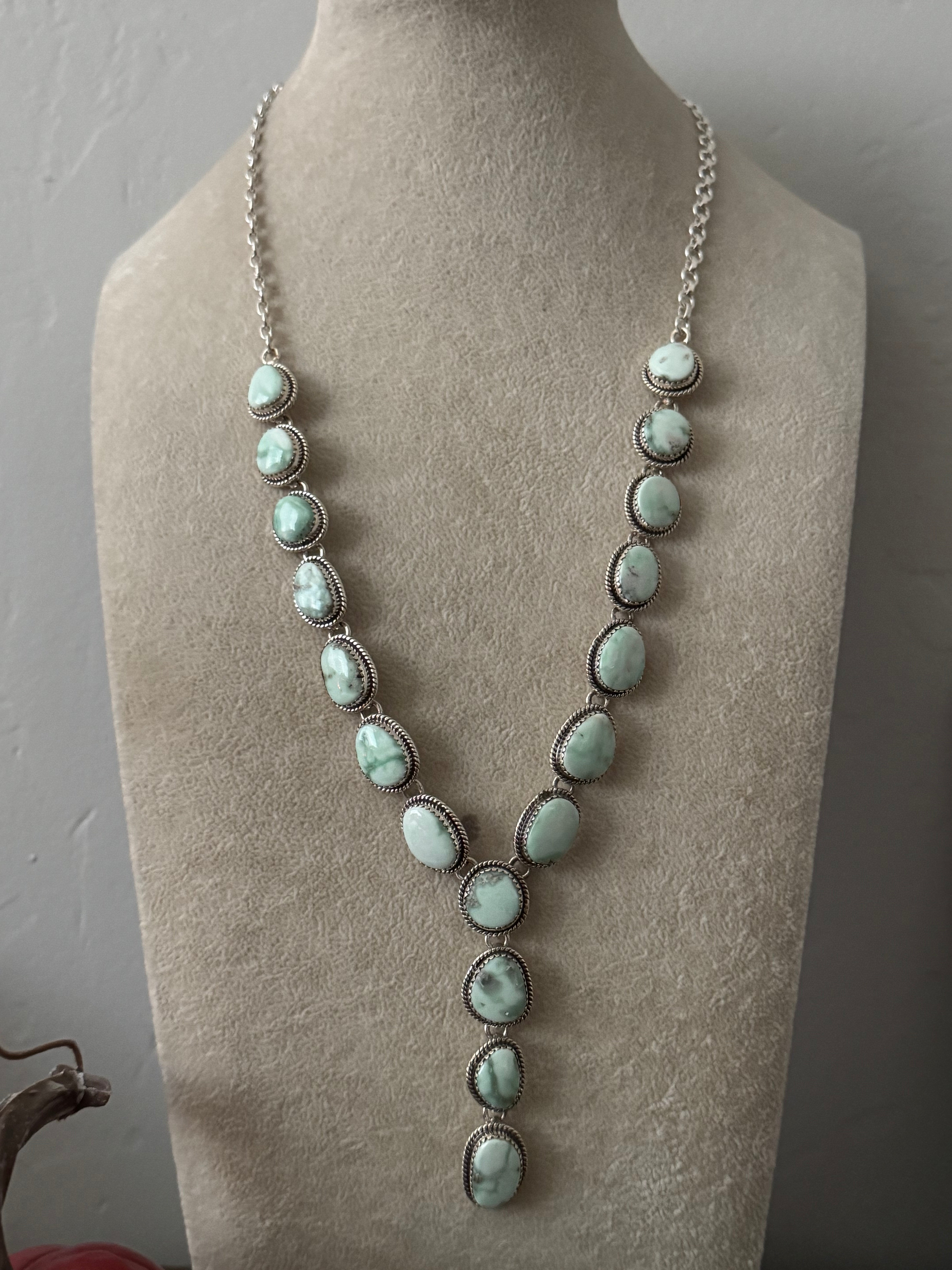 TTD Paloma Variscite & Sterling Silver Lariat Necklace