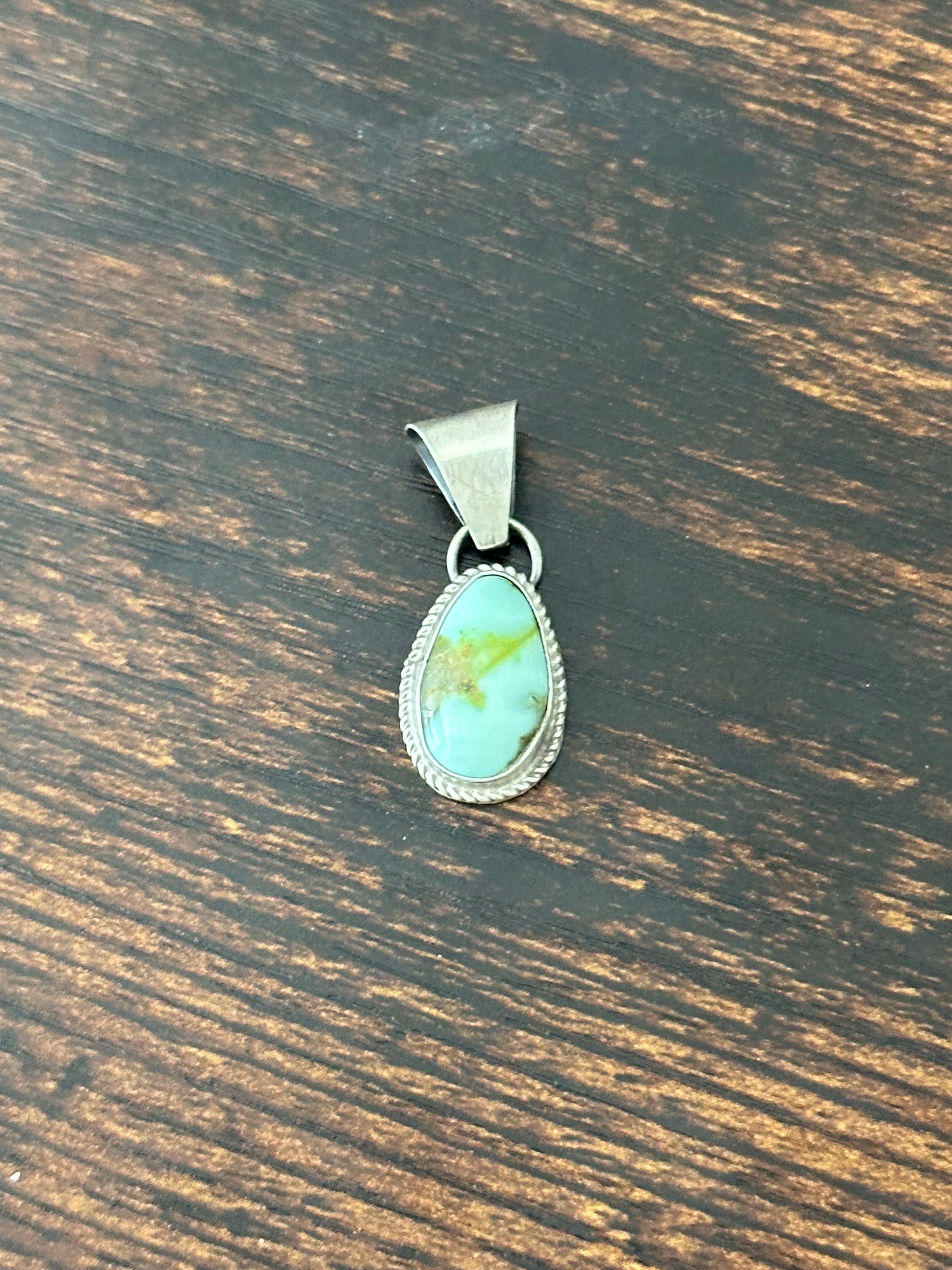 Navajo Palomino Variscite & Sterling Silver Pendant