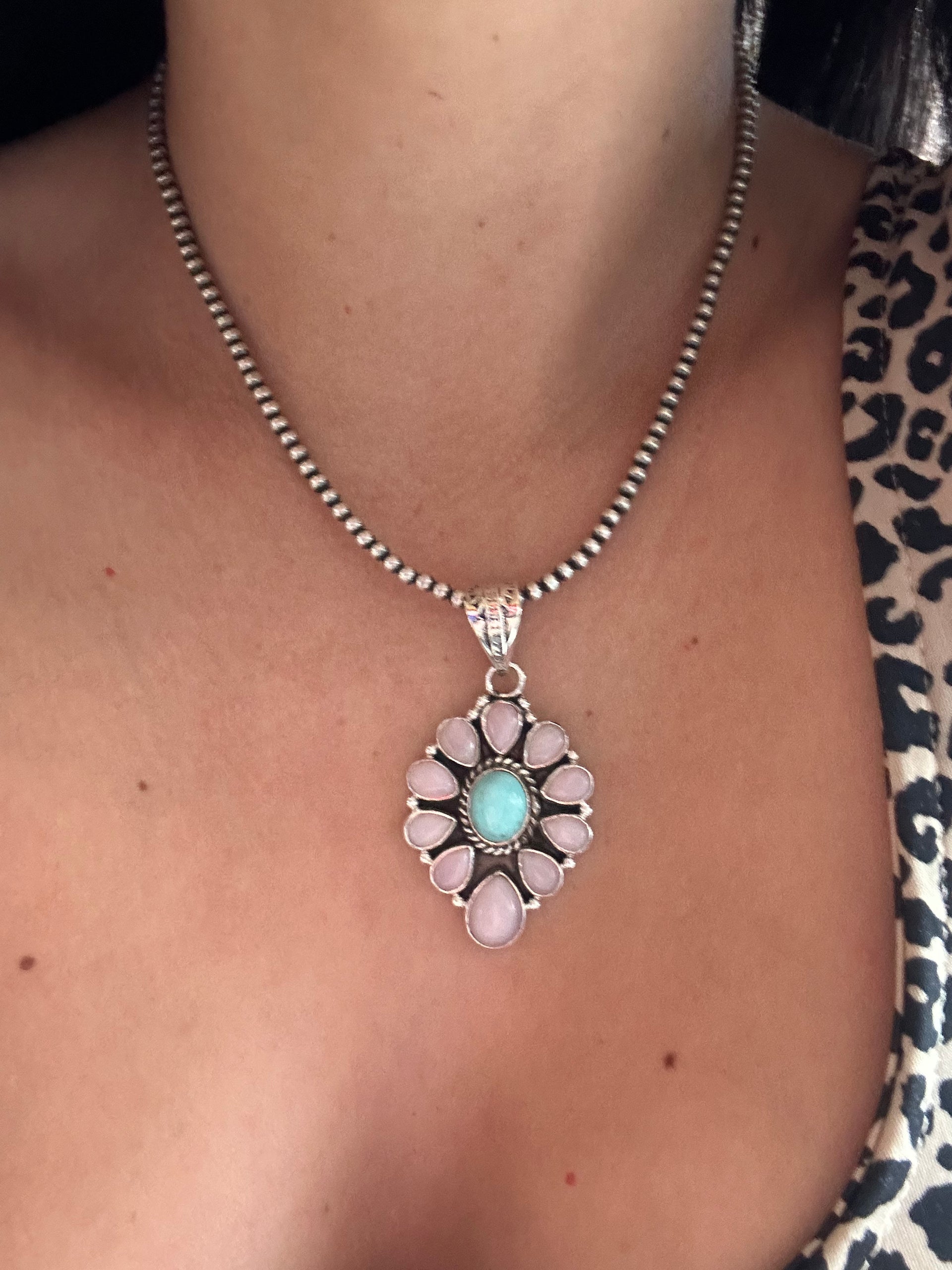 Southwest Handmade Multi Stone & Sterling Silver Pendant