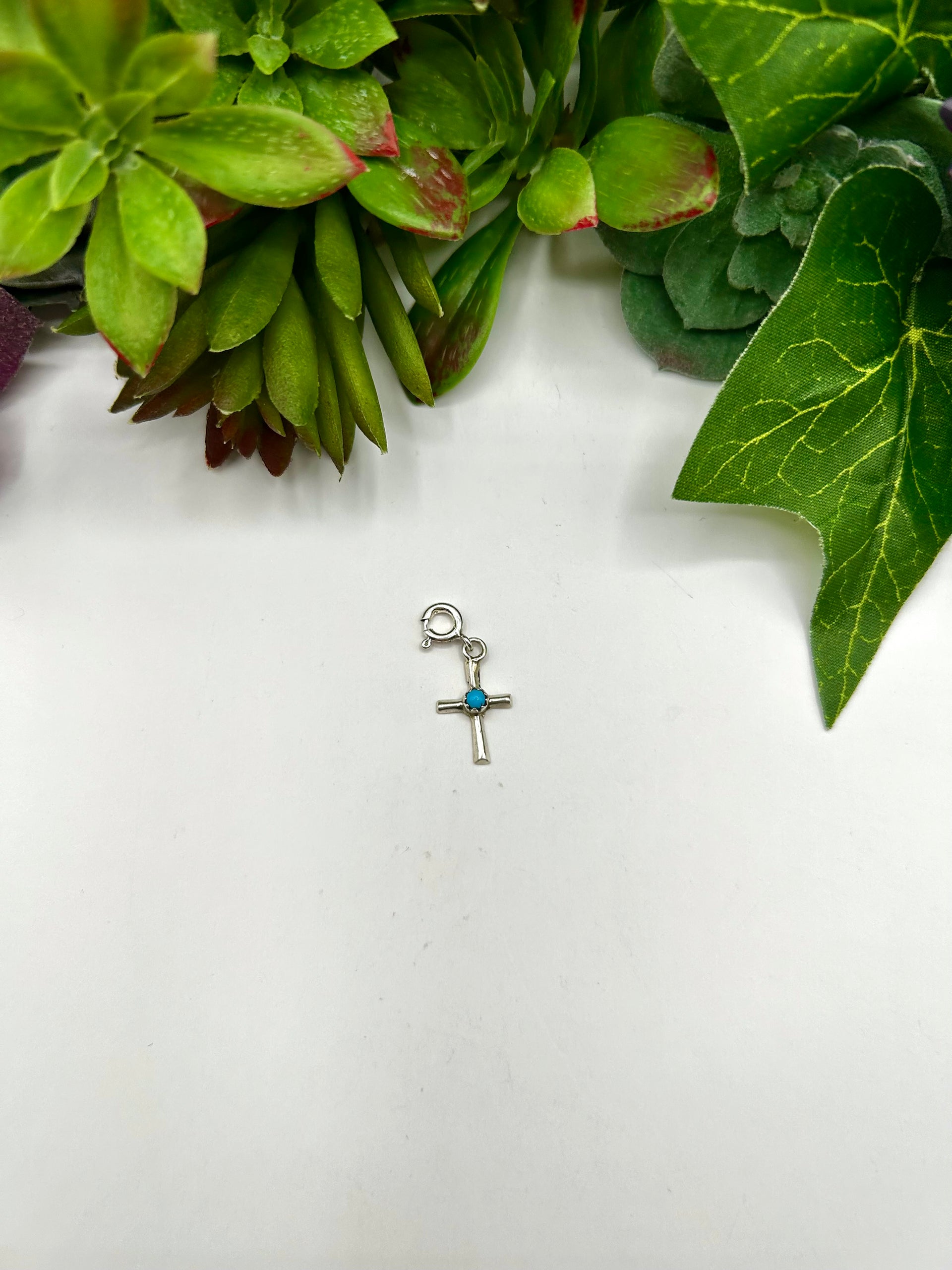 Navajo Made Kingman Turquoise & Sterling Silver Cast Charms