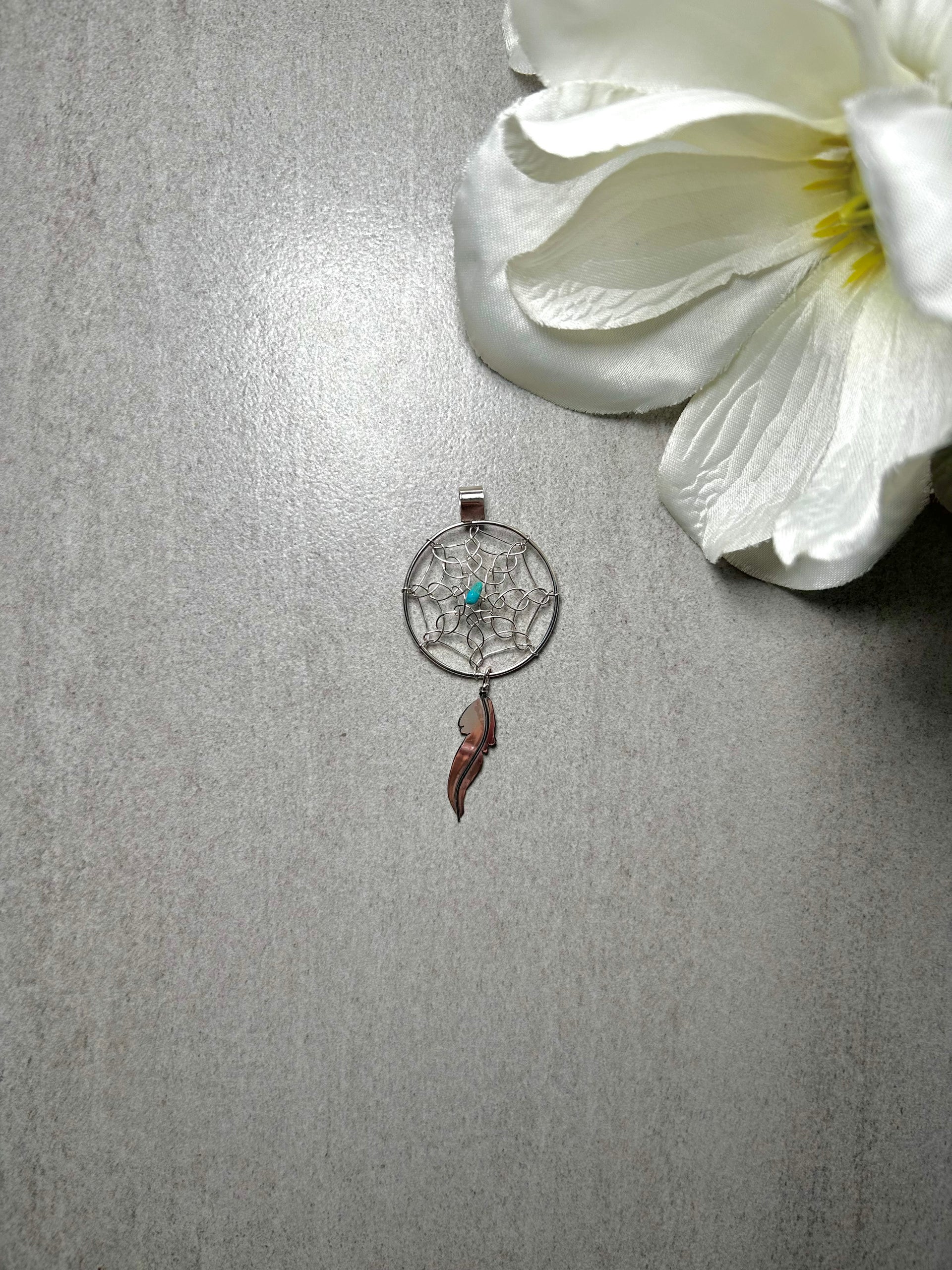 Navajo Made Kingman Turquoise & Sterling Silver Pendant