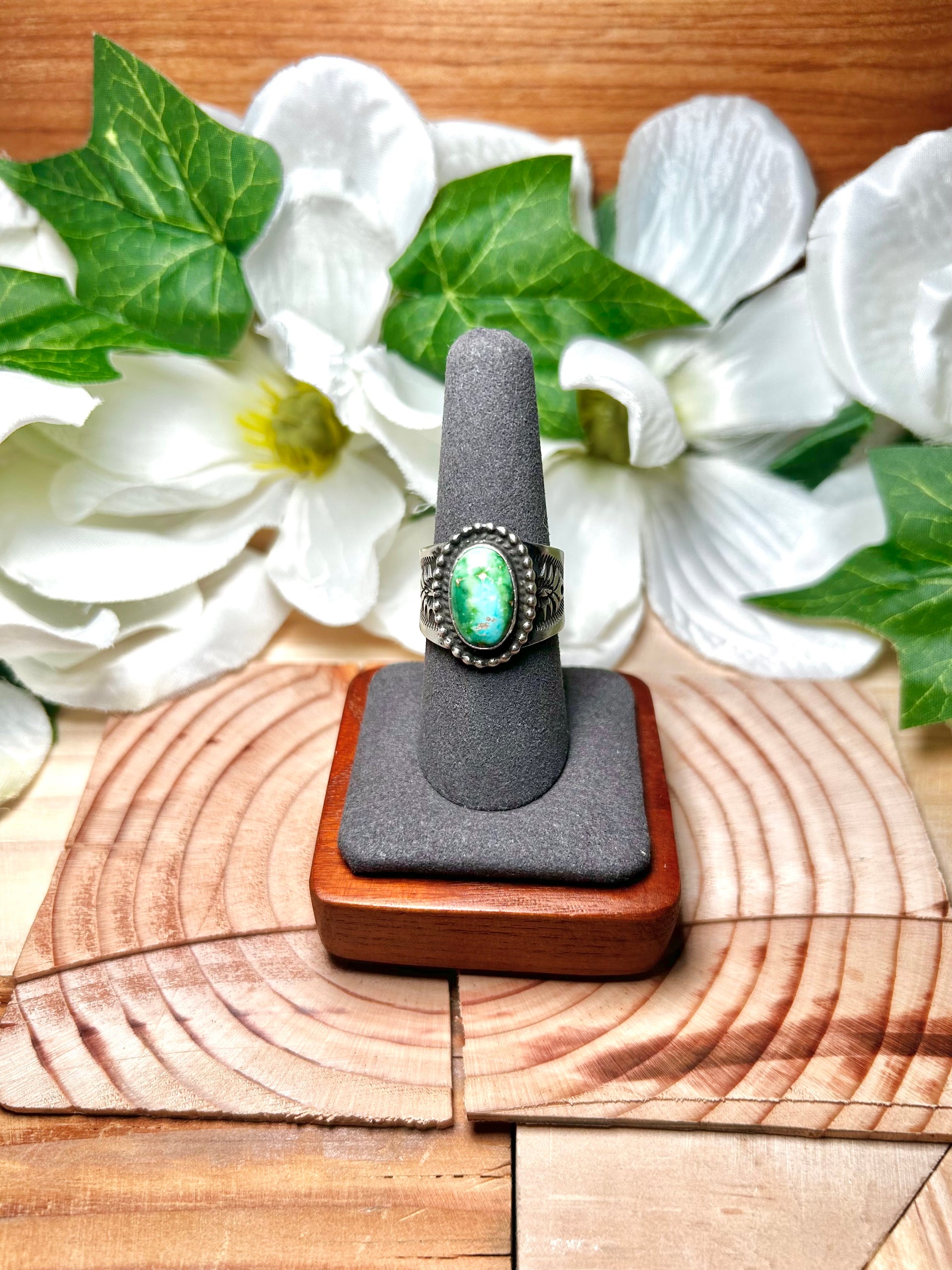 Daniel Benally Sonoran Mountain Turquoise & Sterling Silver Ring Size 8