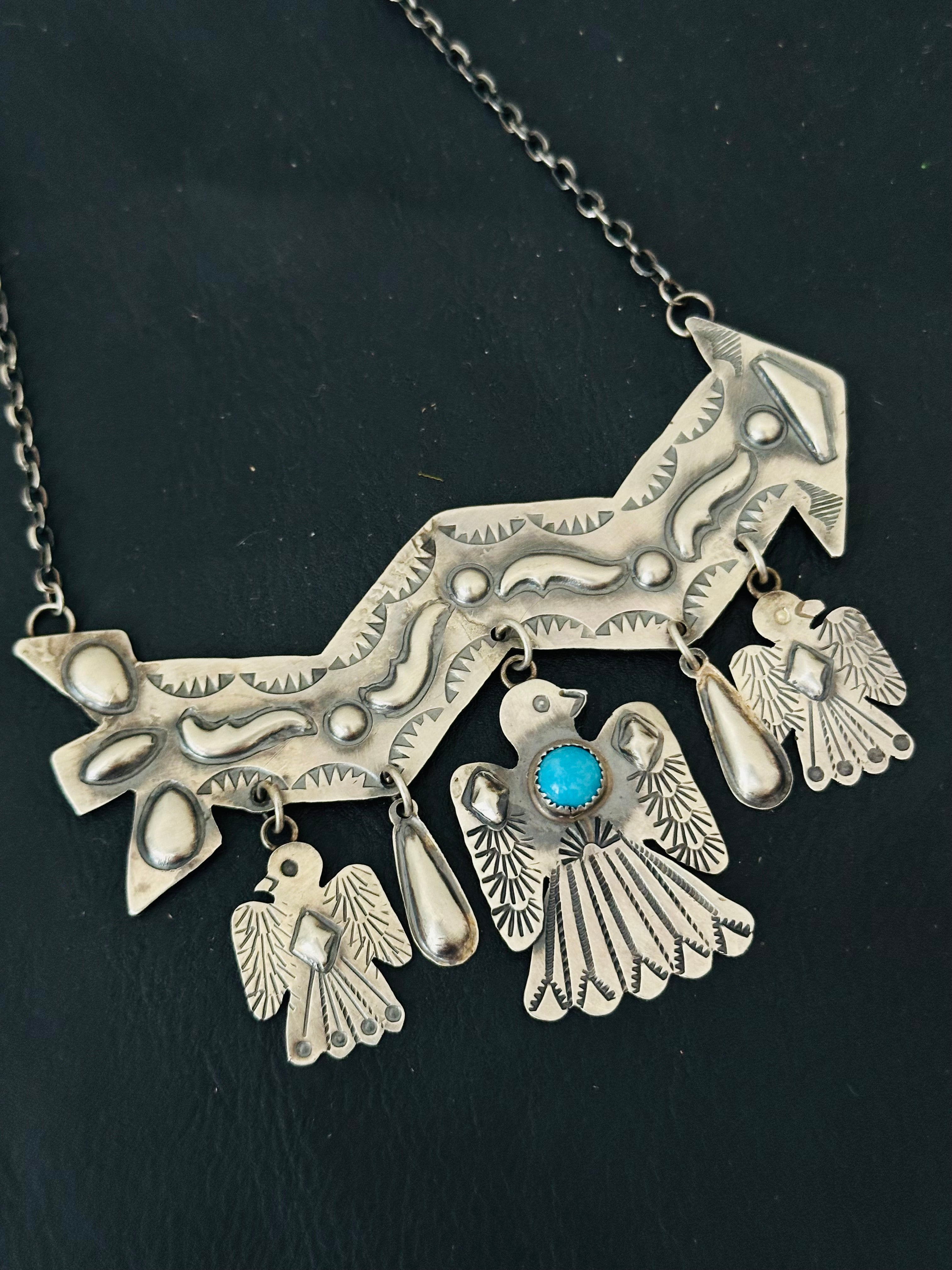 Timothy Yazzie Kingman Turquoise & Sterling Silver Necklace