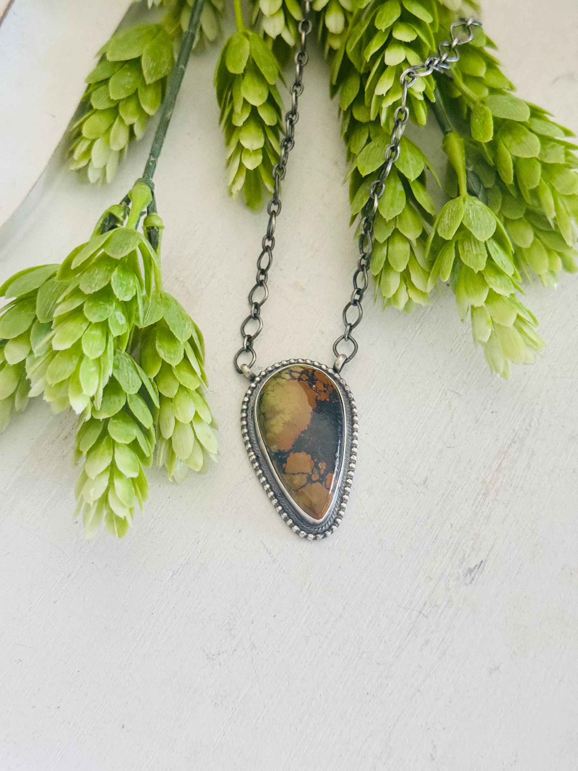 Mathilda Bennally Black Jack Turquoise & Sterling Silver Necklace