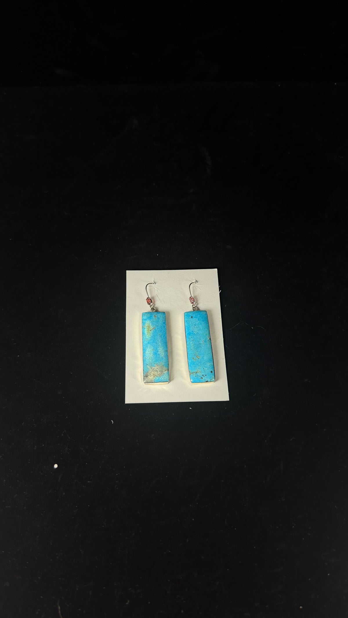 Navajo Made Multi Stone & Sterling Silver Dangle Earrings