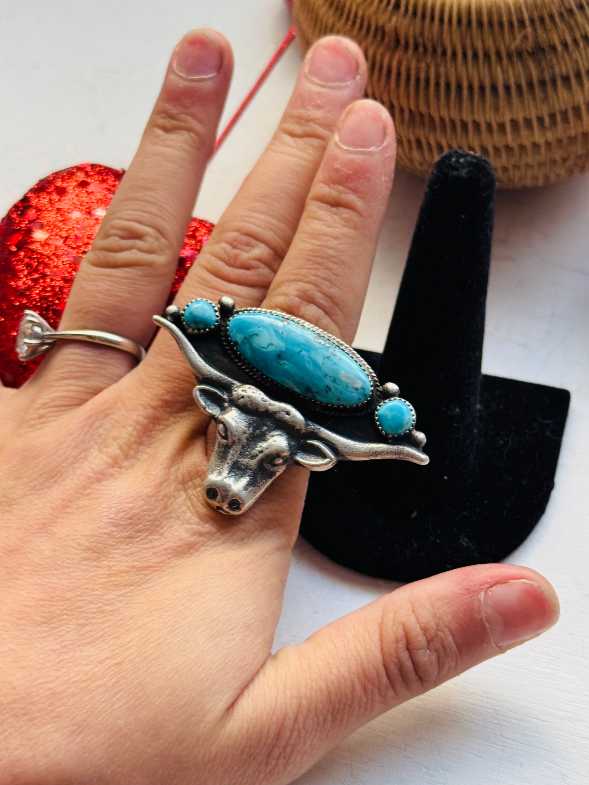 Kindale Billah Egyptian Turquoise & Sterling Silver Adjustable Bull Ring