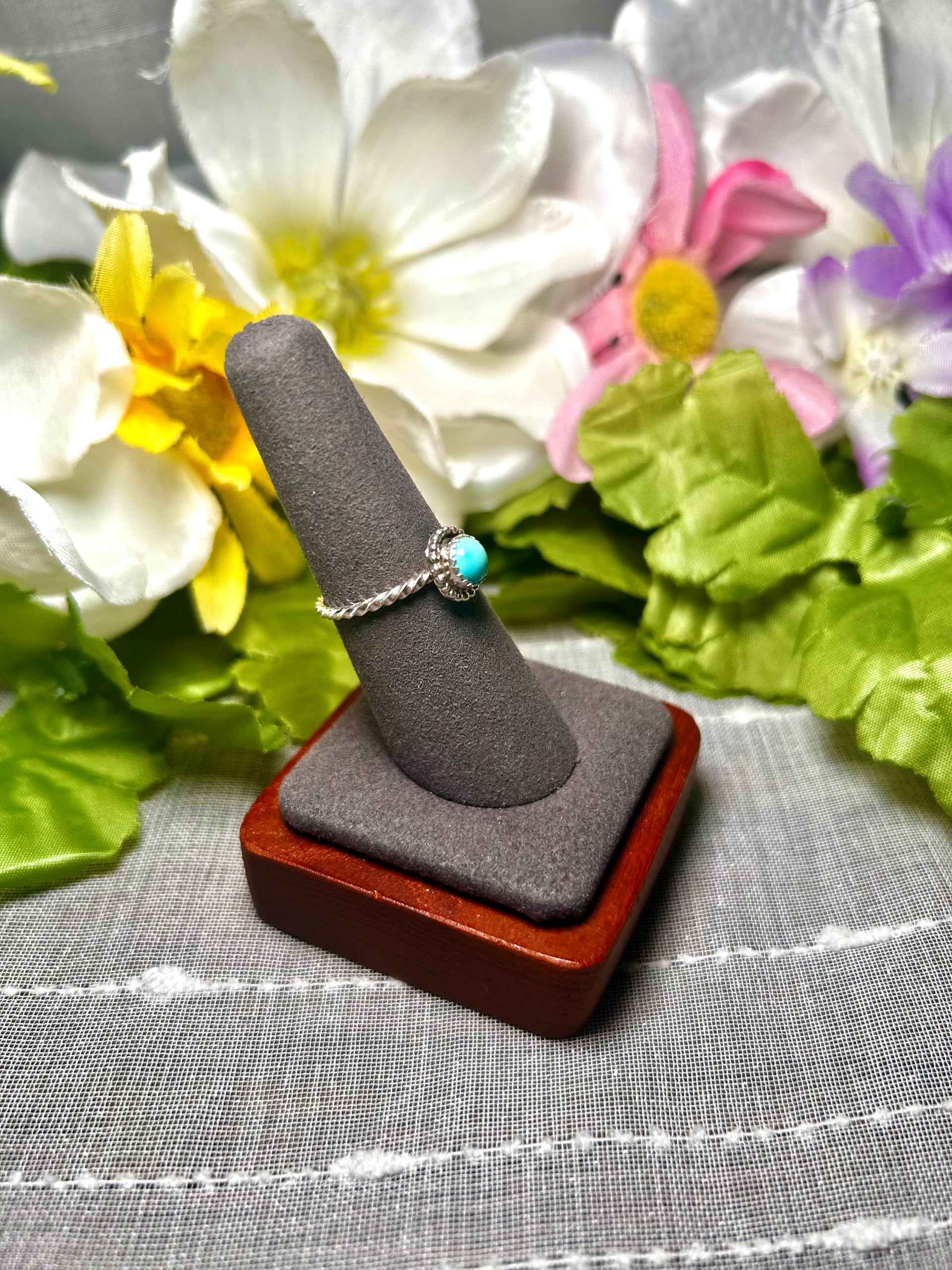 Navajo Made Kingman Turquoise & Sterling Silver Ring