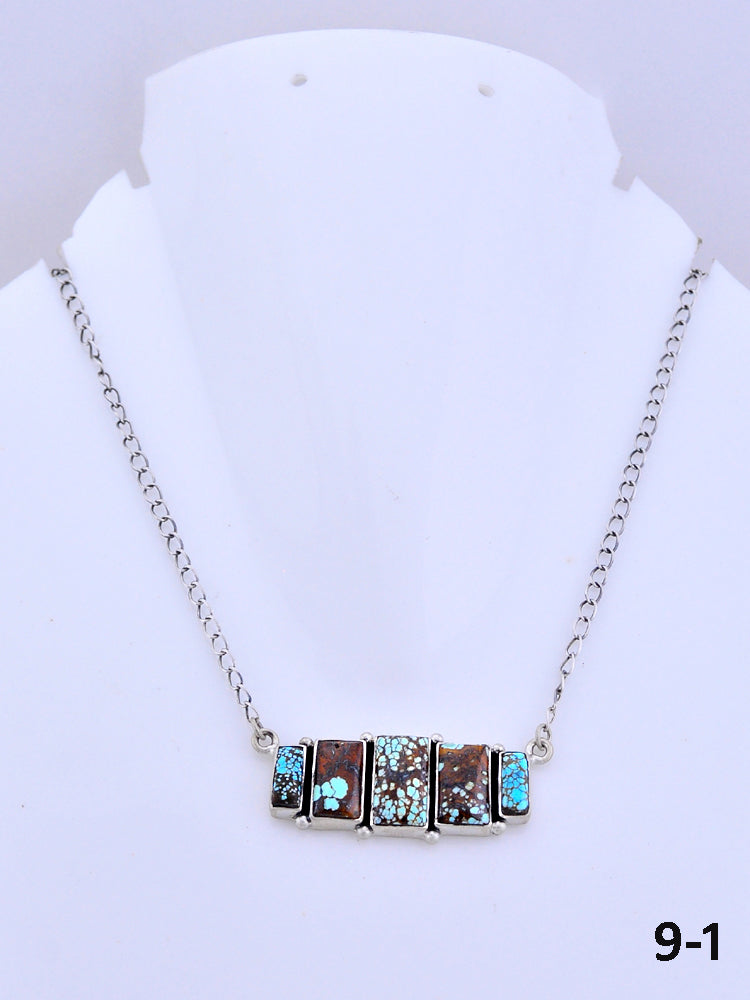 Southwest Made No.8 Turquoise & Sterling Silver Necklace