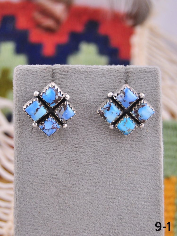 Southwest Made Golden Hill’s Turquoise & Sterling Silver Post Earrings