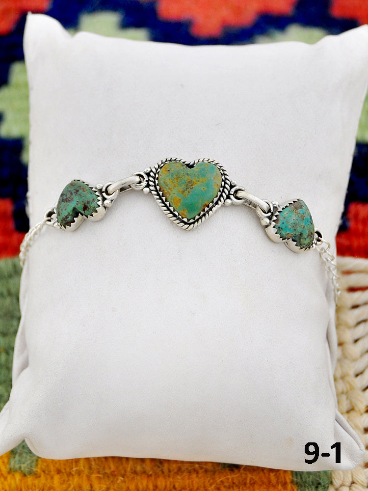 Southwest Made Cripple Creek Turquoise & Sterling Silver Bracelet