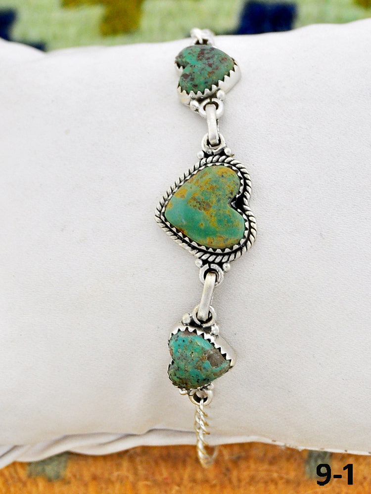 Southwest Made Cripple Creek Turquoise & Sterling Silver Bracelet