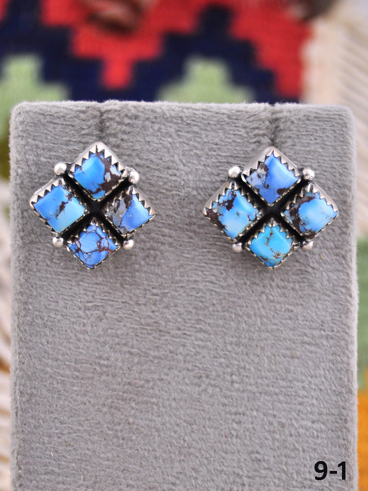 Southwest Made Golden Hill’s Turquoise & Sterling Silver Post Earrings