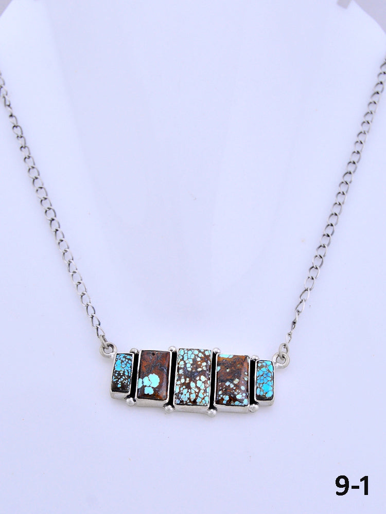 Southwest Made No.8 Turquoise & Sterling Silver Necklace