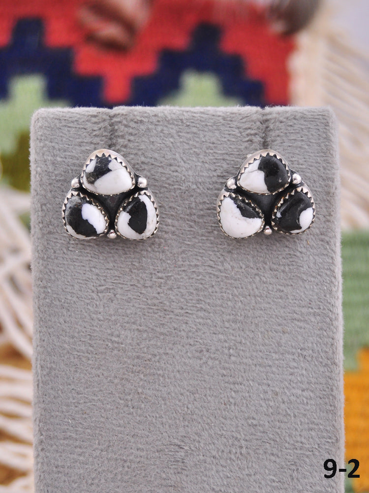 Southwest Made White Buffalo & Sterling Silver Post Earrings