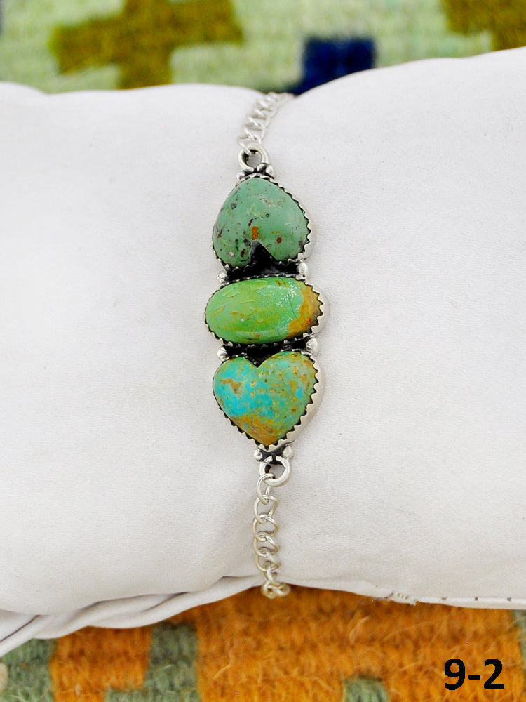 Southwest Made Cripple Creek Turquoise & Sterling Silver Bracelet