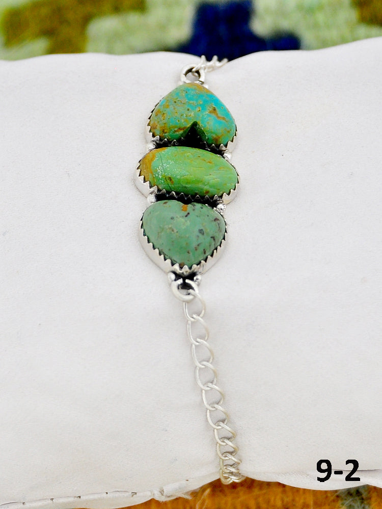Southwest Made Cripple Creek Turquoise & Sterling Silver Bracelet