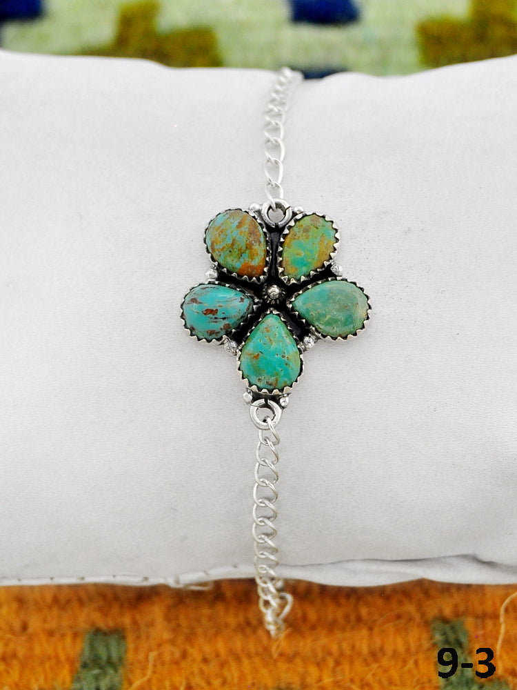 Southwest Made Cripple Creek Turquoise & Sterling Silver Bracelet