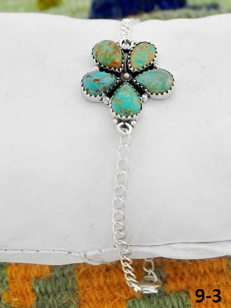 Southwest Made Cripple Creek Turquoise & Sterling Silver Bracelet