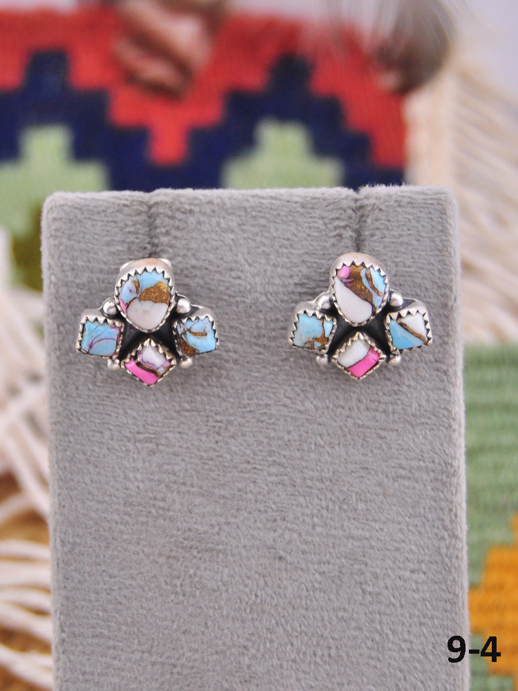Southwest Made Cotton Candy & Sterling Silver Post Earrings