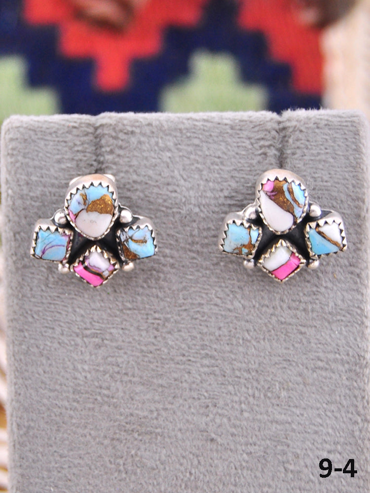 Southwest Made Cotton Candy & Sterling Silver Post Earrings