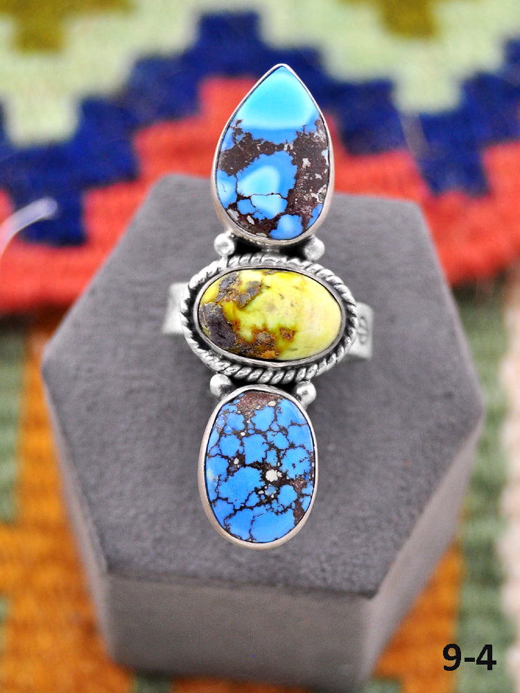 Southwest Made Multistone & Sterling Silver Adjustable Ring