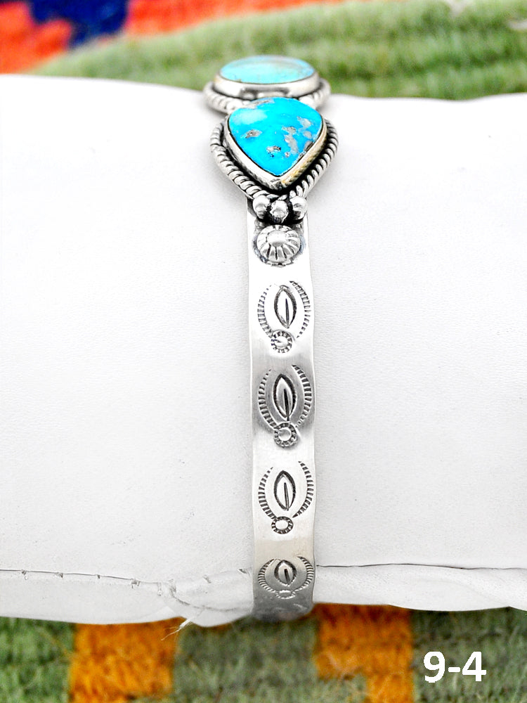 Southwest Handmade White Water Turquoise & Sterling Silver Cuff Bracelet